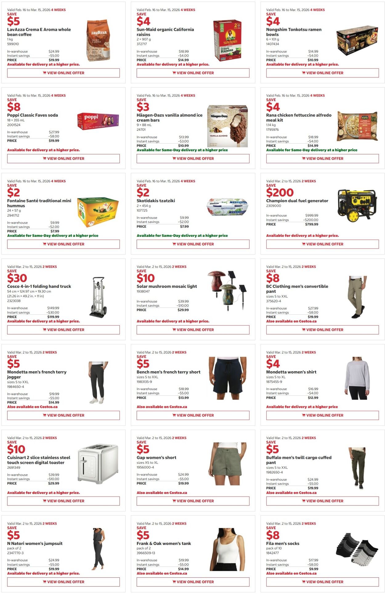 Circulaire Costco 02.03.2026 - 15.03.2026