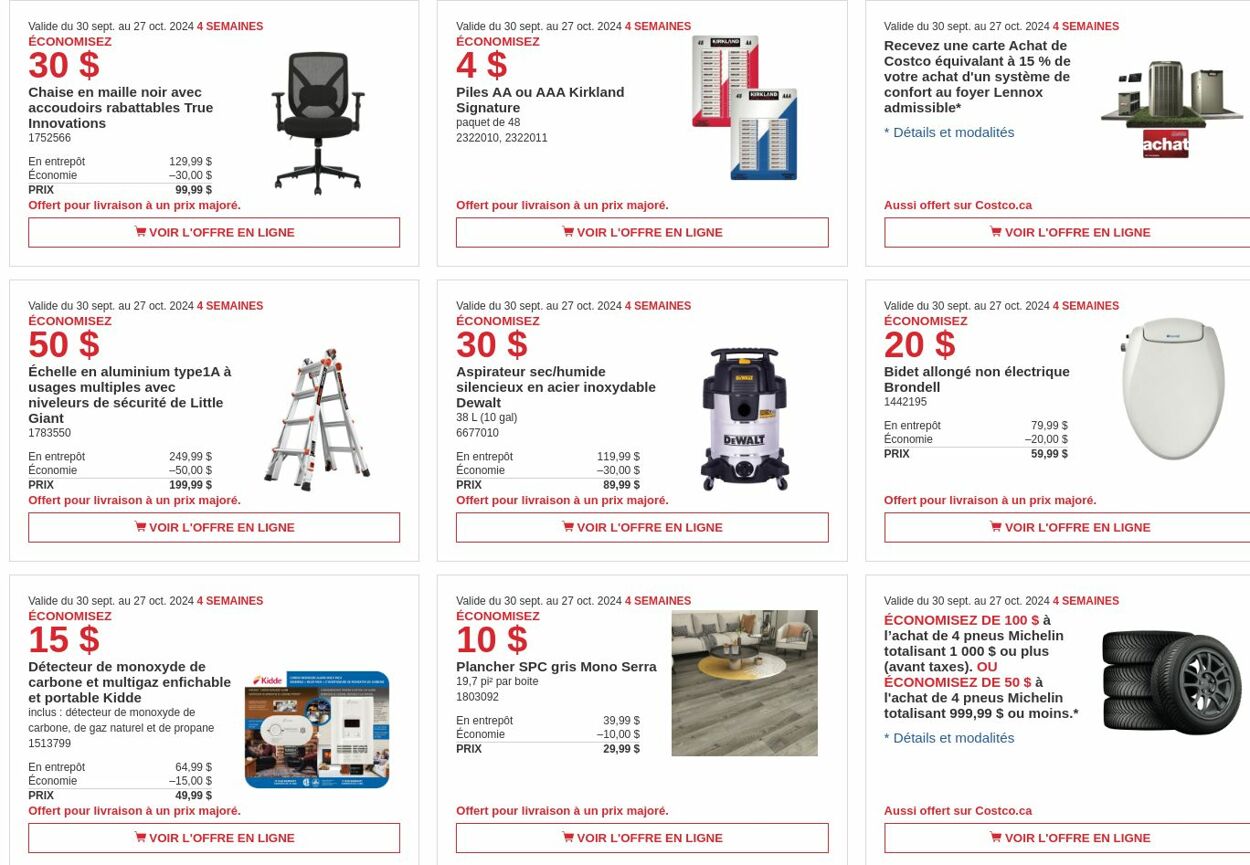 Circulaire Costco 30.09.2024 - 27.10.2024