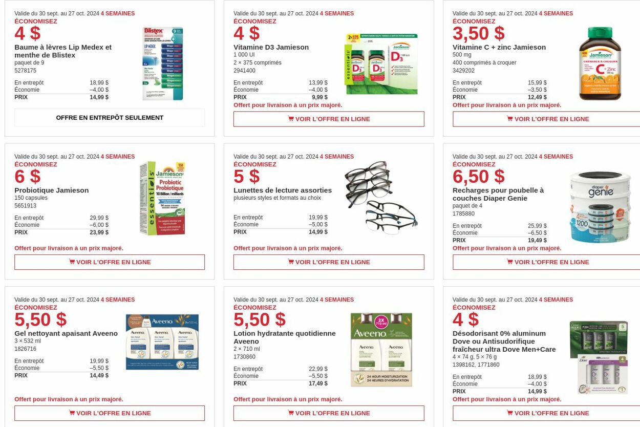 Circulaire Costco 30.09.2024 - 27.10.2024