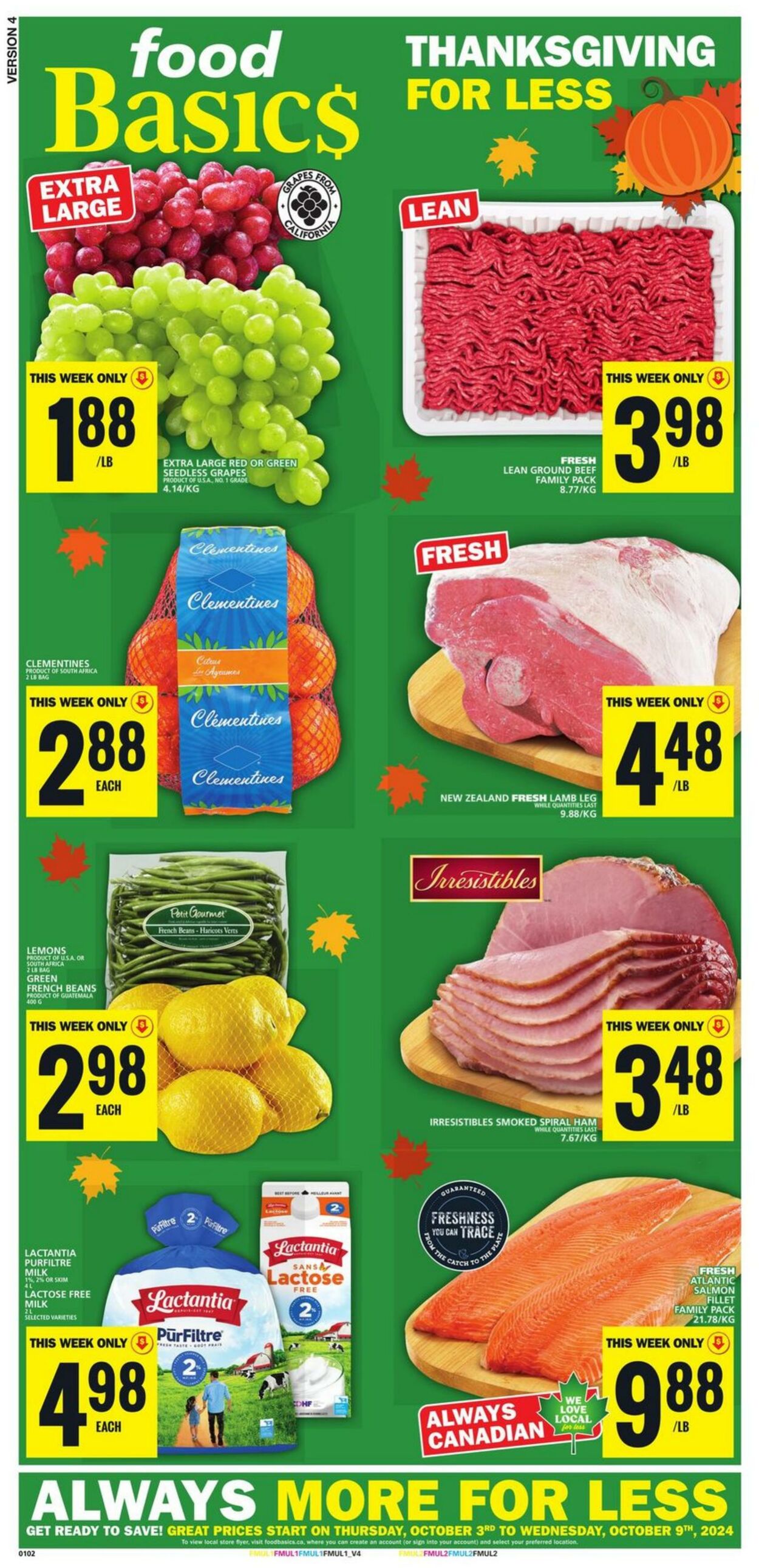 Circulaire Food Basics - Flyer 3 oct. 2024 - 9 oct. 2024