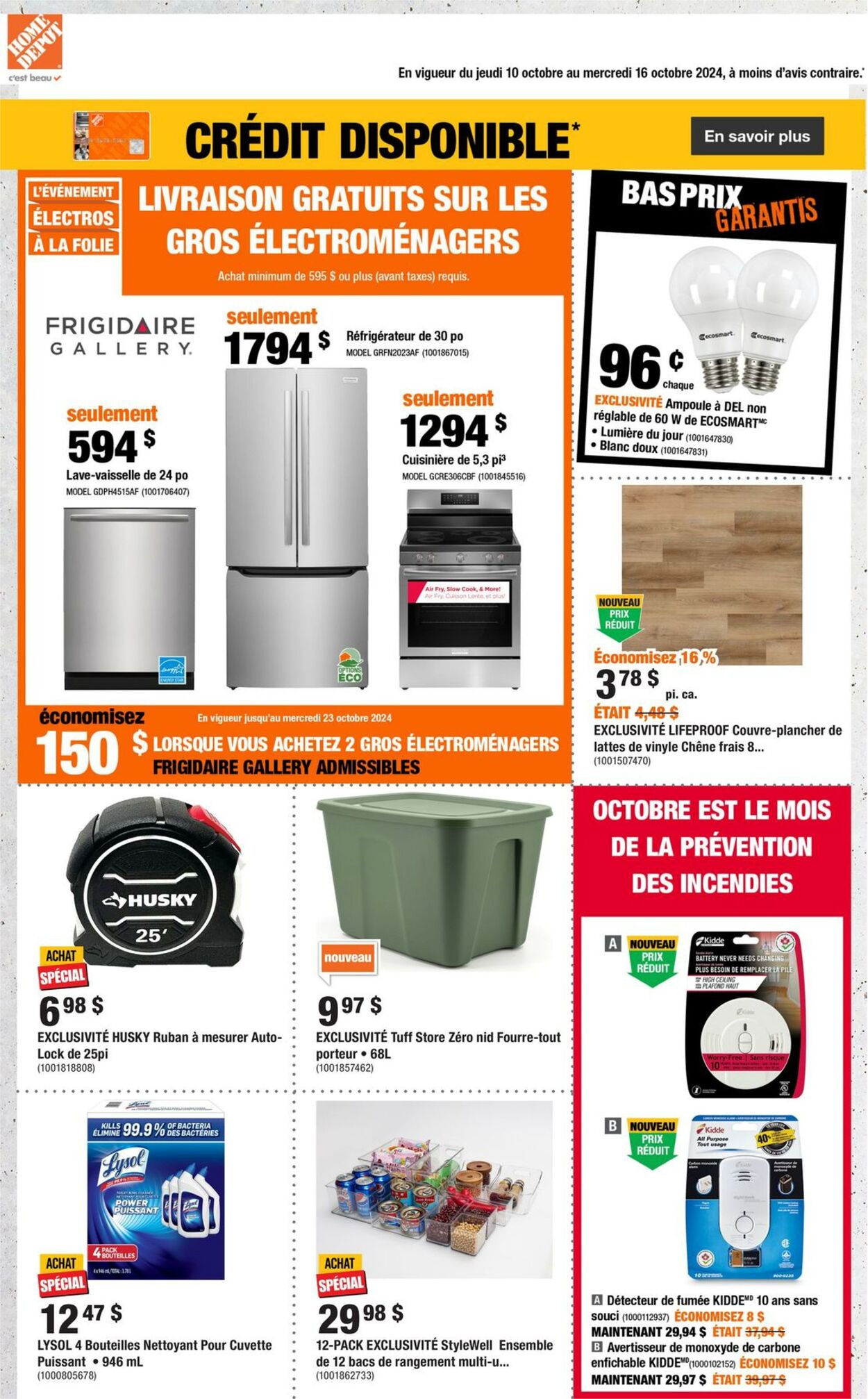 Circulaire Home Depot - Circulaire de la semaine 10 oct. 2024 - 16 oct. 2024