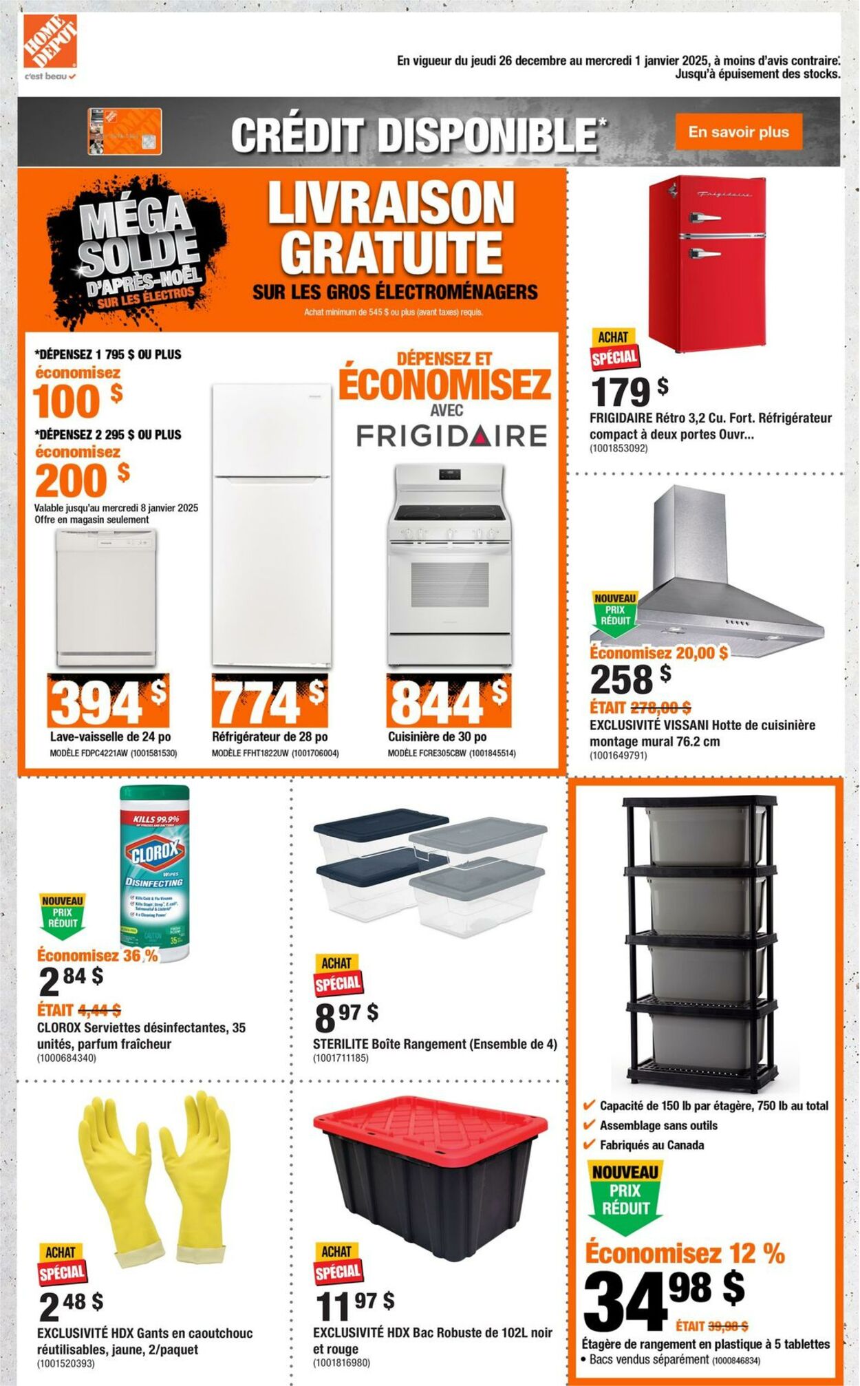 Circulaire Home Depot - Circulaire de la semaine 26 déc. 2024 - 1 janv. 2025