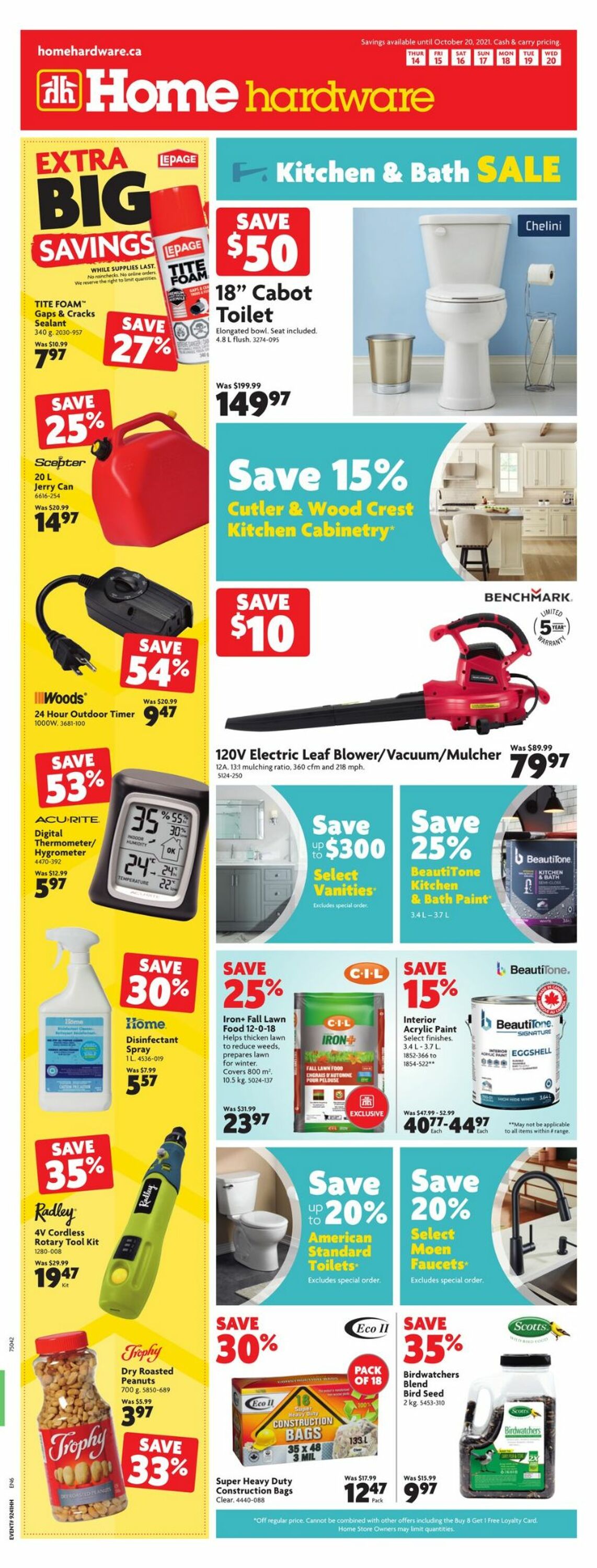 Circulaire Home Hardware 14.10.2021 - 20.10.2021