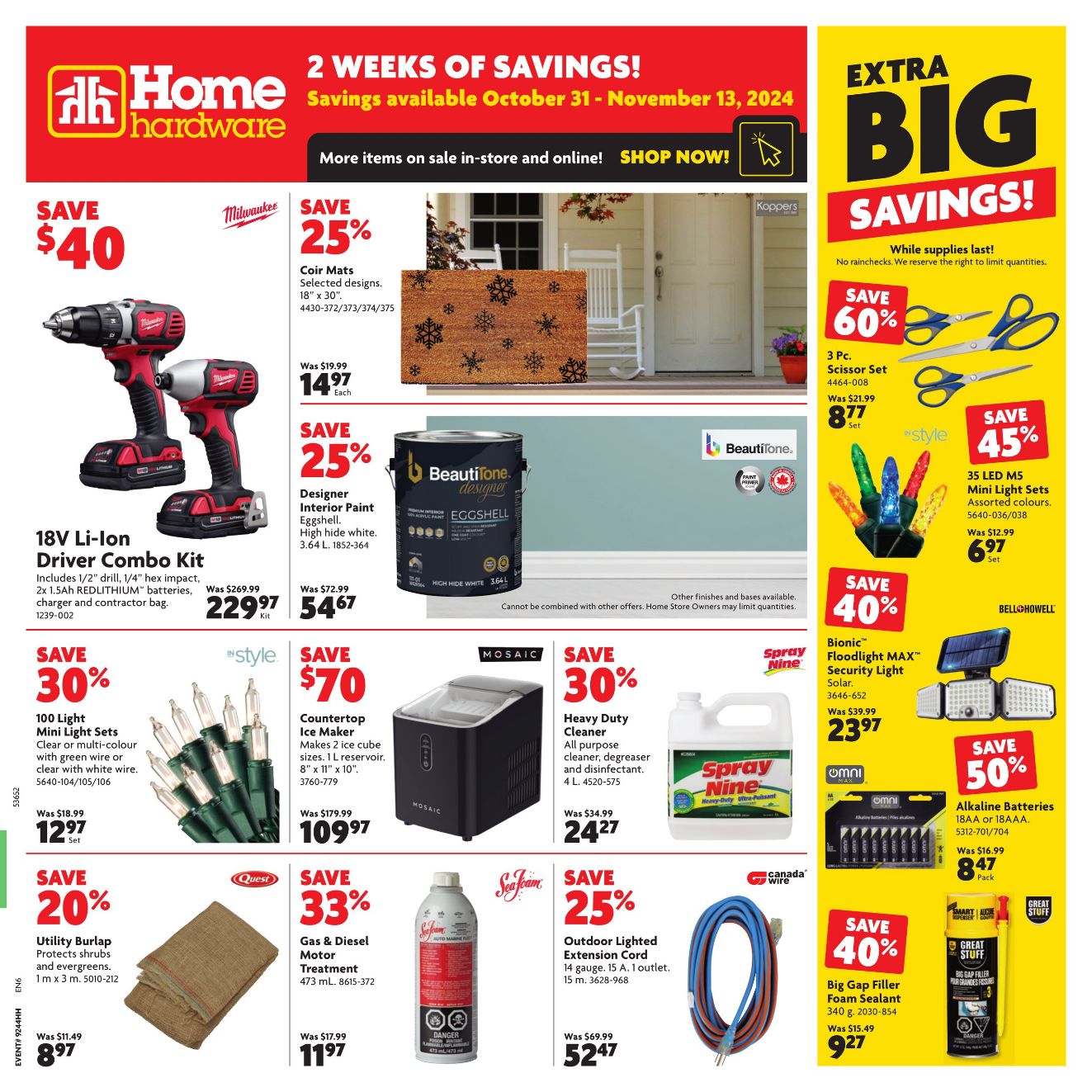 Circulaire Home Hardware 31.10.2024 - 13.11.2024