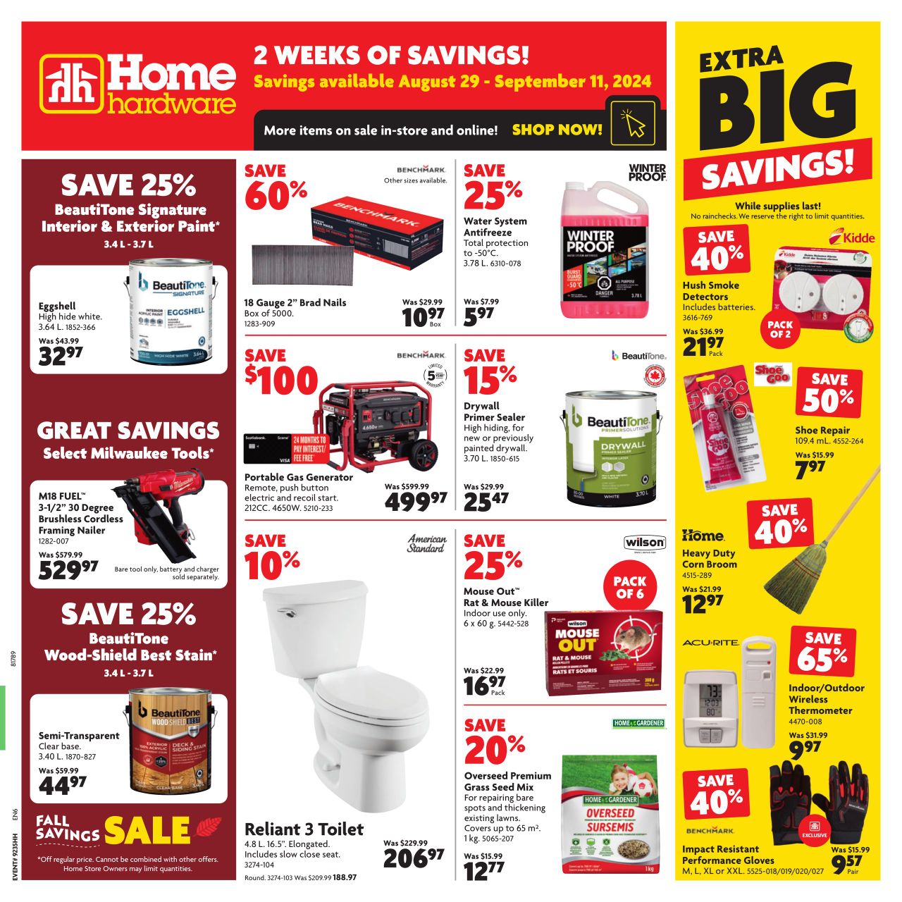 Circulaire Home Hardware 29.08.2024 - 11.09.2024