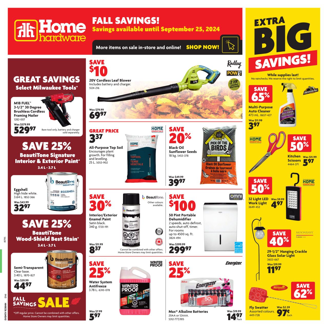 Circulaire Home Hardware 19.09.2024 - 25.09.2024