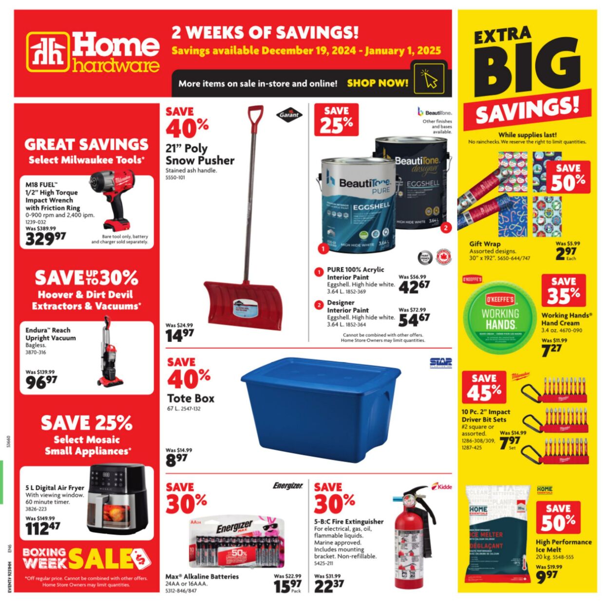 Circulaire Home Hardware 19.12.2024 - 03.01.2025