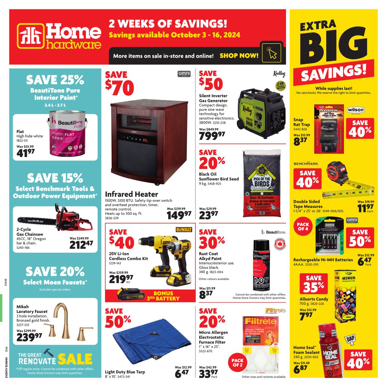 Circulaire Home Hardware 03.10.2024 - 16.10.2024