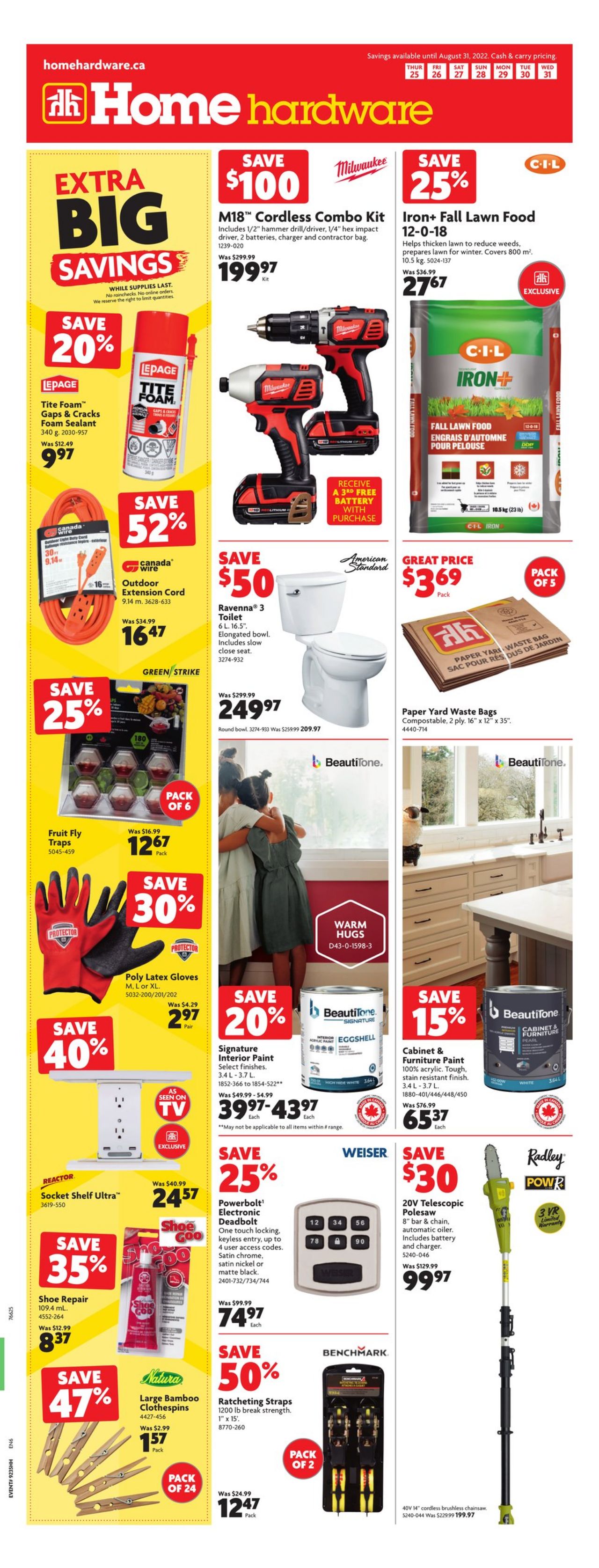 Circulaire Home Hardware 25.08.2022 - 31.08.2022