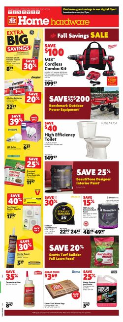 Circulaire Home Hardware 01.09.2022-07.09.2022