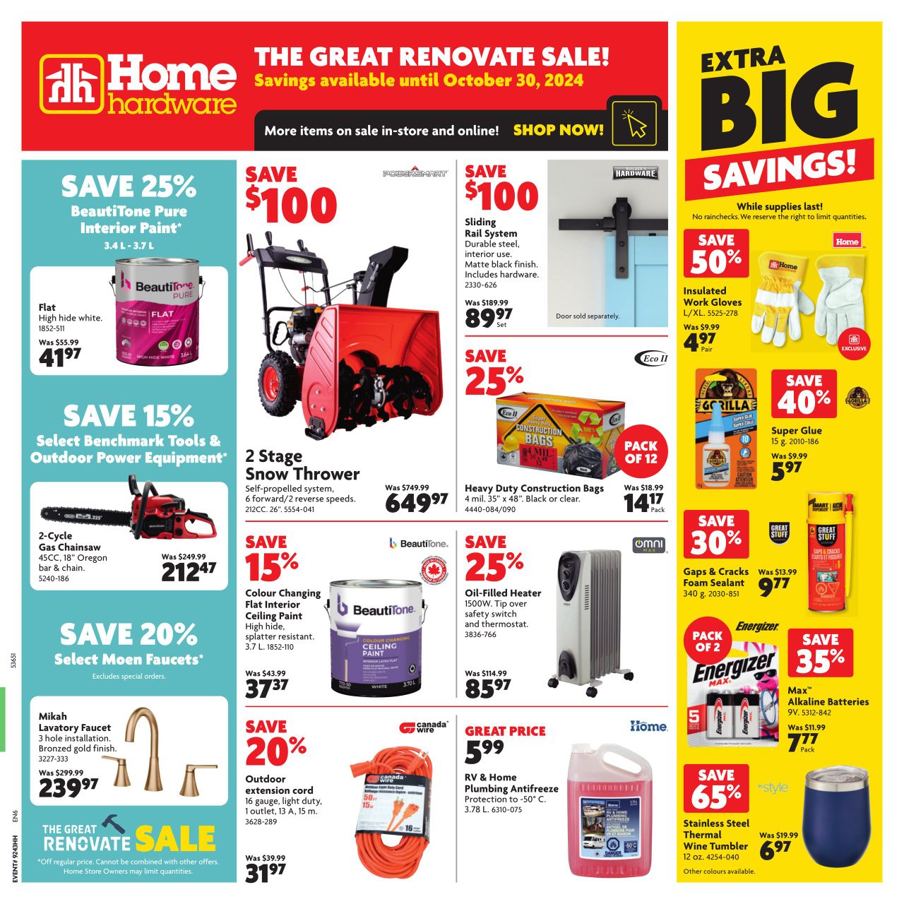 Circulaire Home Hardware 24.10.2024 - 30.10.2024