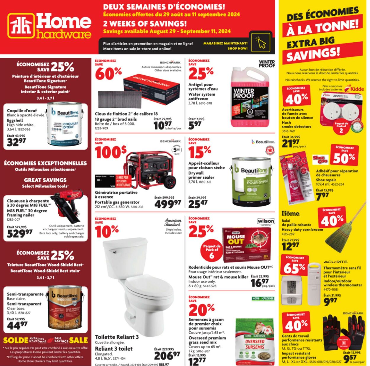 Circulaire Home Hardware 29.08.2024 - 11.09.2024