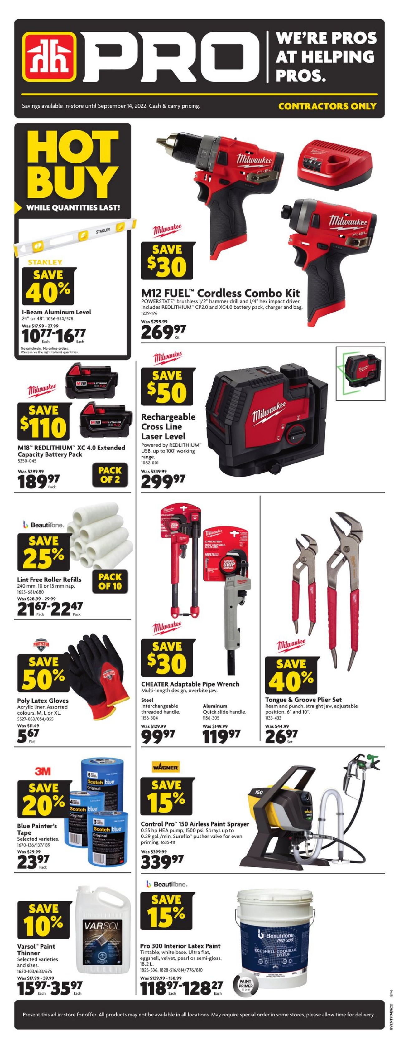 Circulaire Home Hardware 01.09.2022 - 14.09.2022