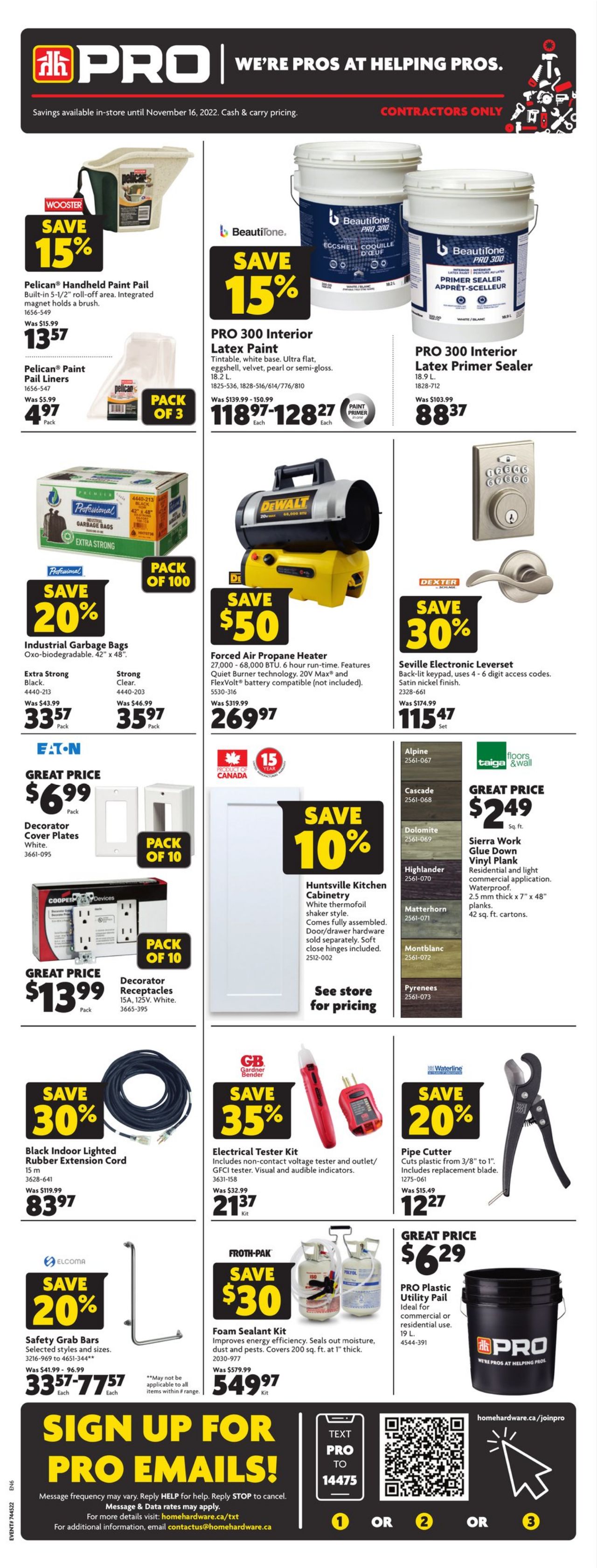 Circulaire Home Hardware 03.11.2022 - 16.11.2022