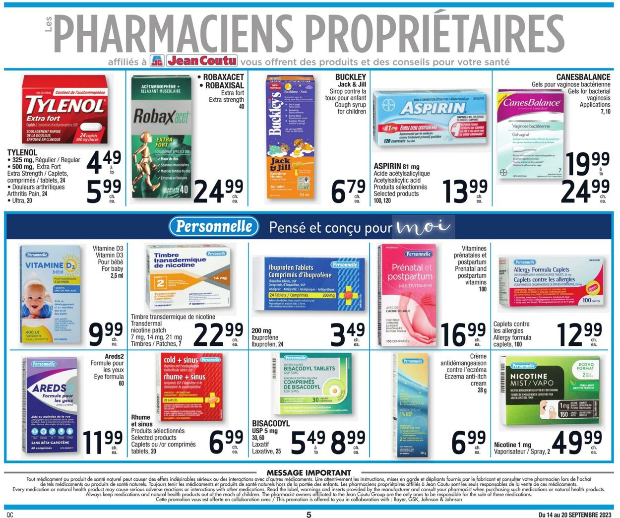 Circulaire Jean Coutu 14.09.2023 - 20.09.2023