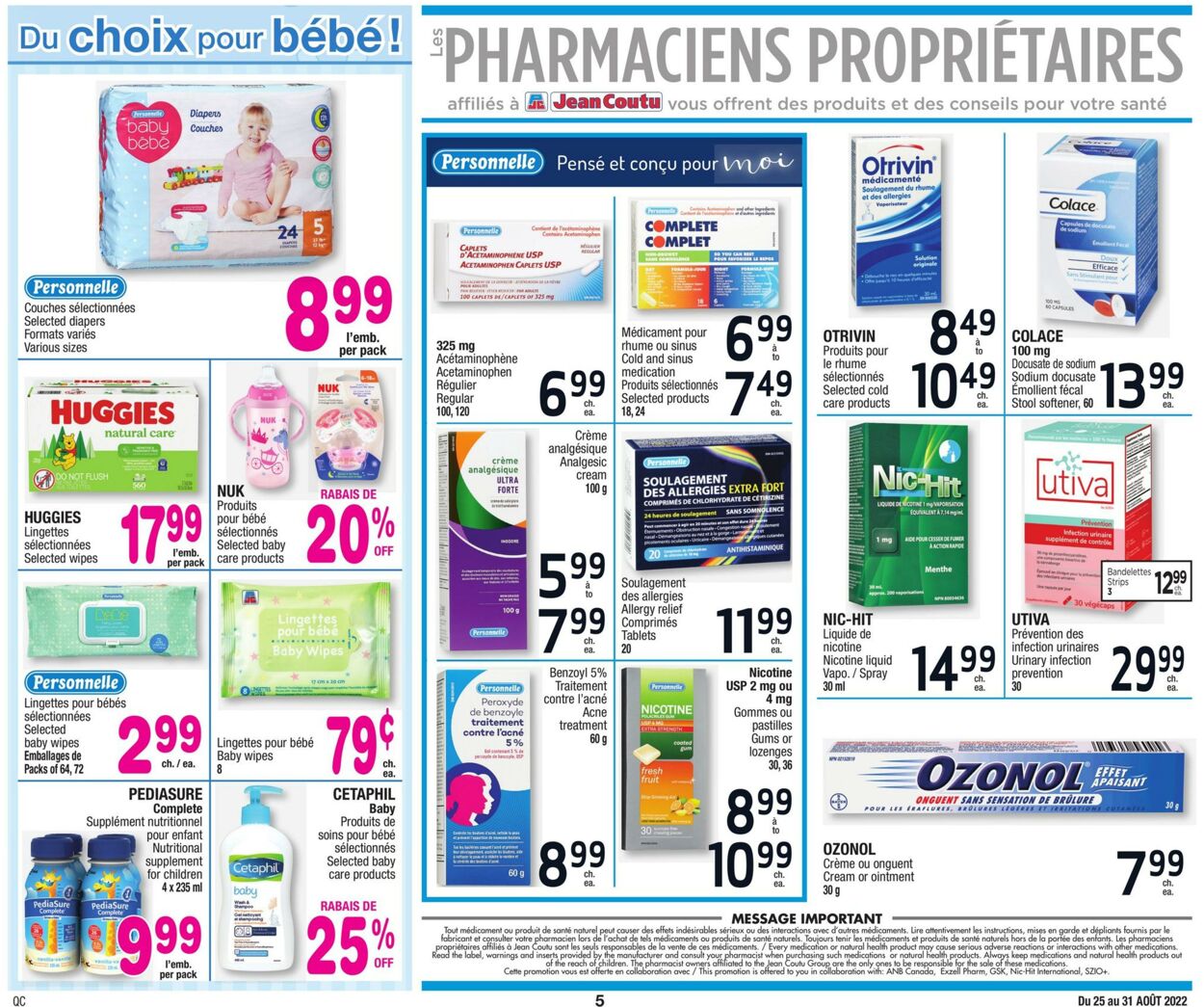 Circulaire Jean Coutu 25.08.2022 - 31.08.2022