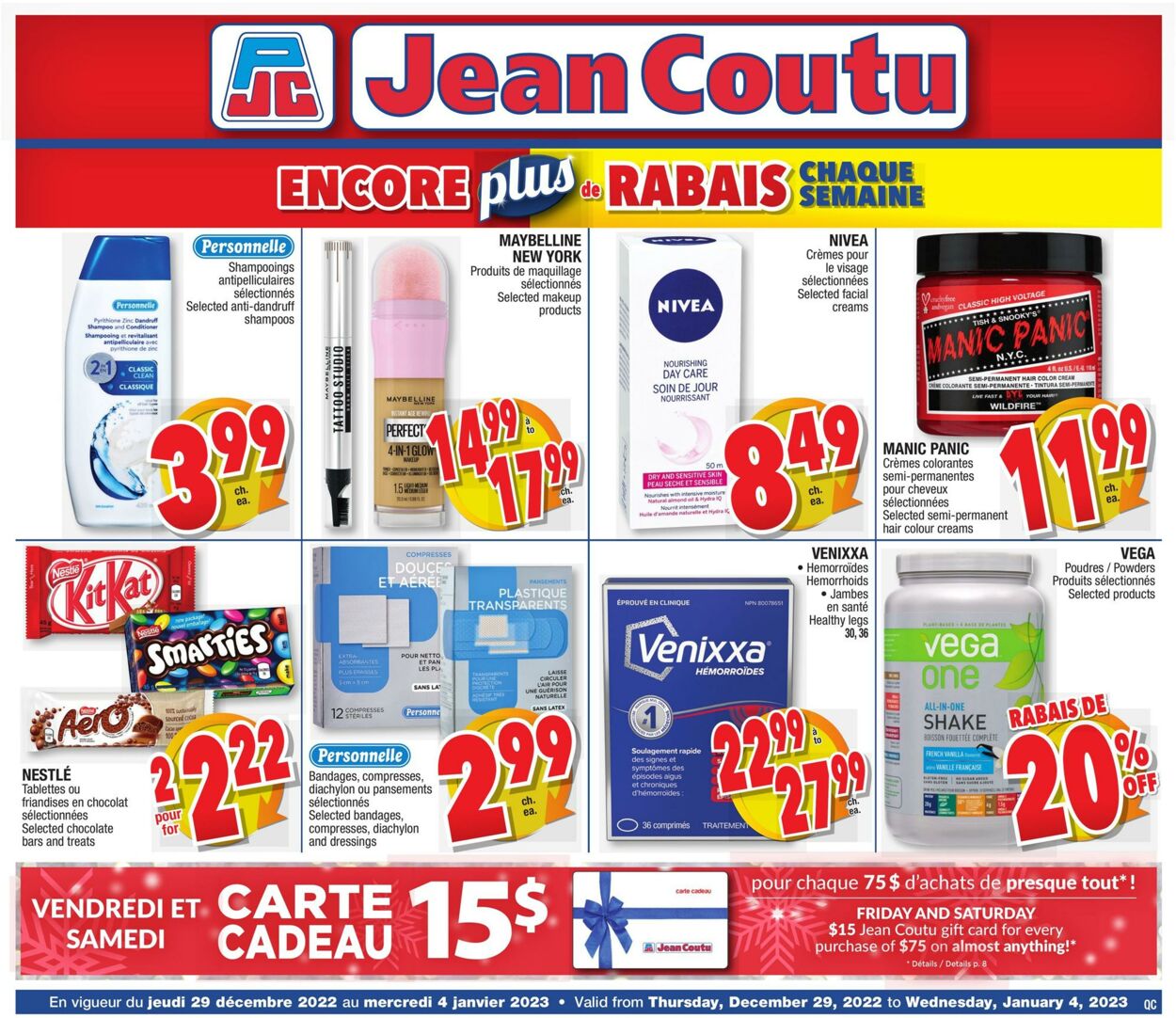 Circulaire Jean Coutu 29.12.2022 - 04.01.2023