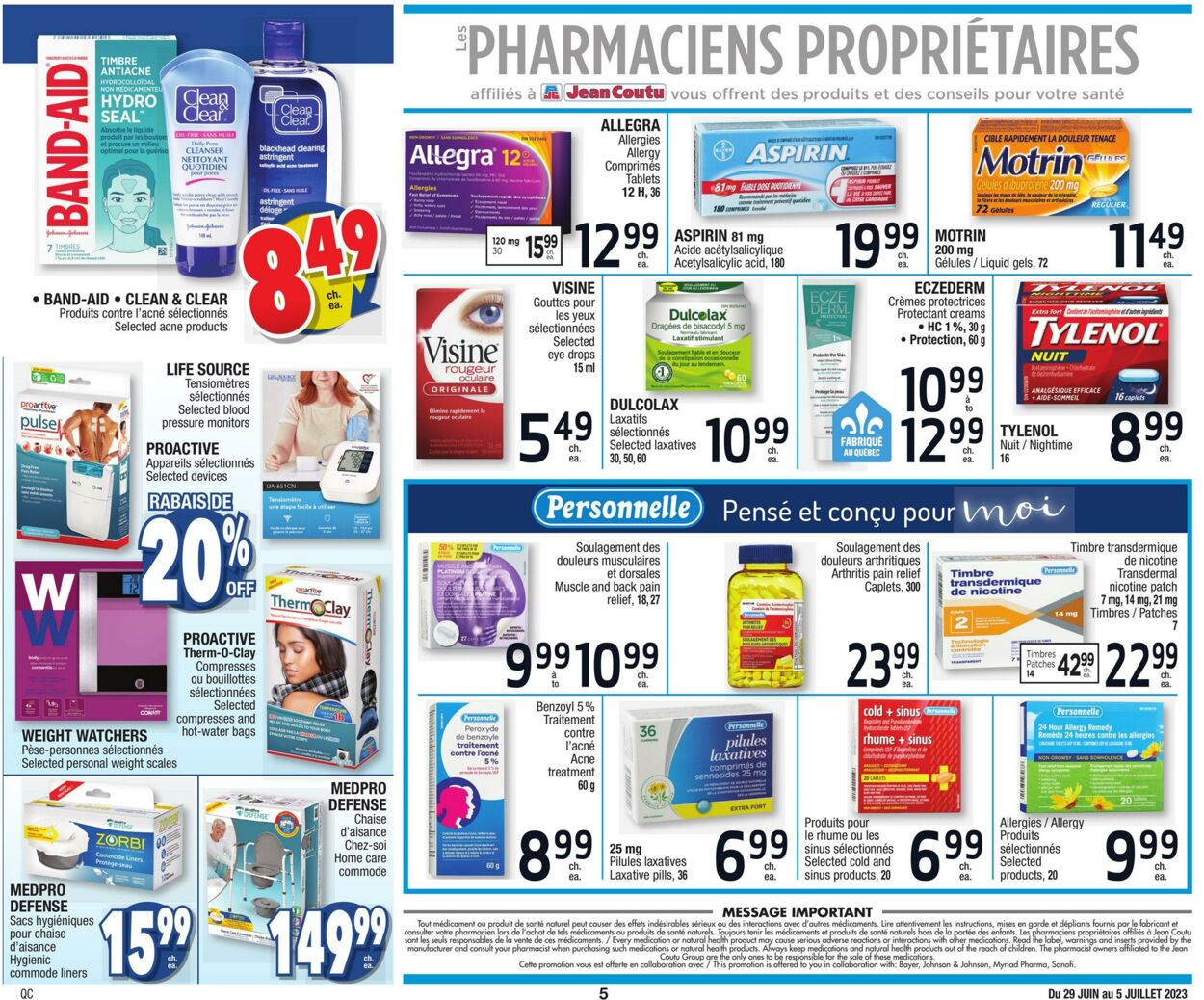 Circulaire Jean Coutu 29.06.2023 - 05.07.2023