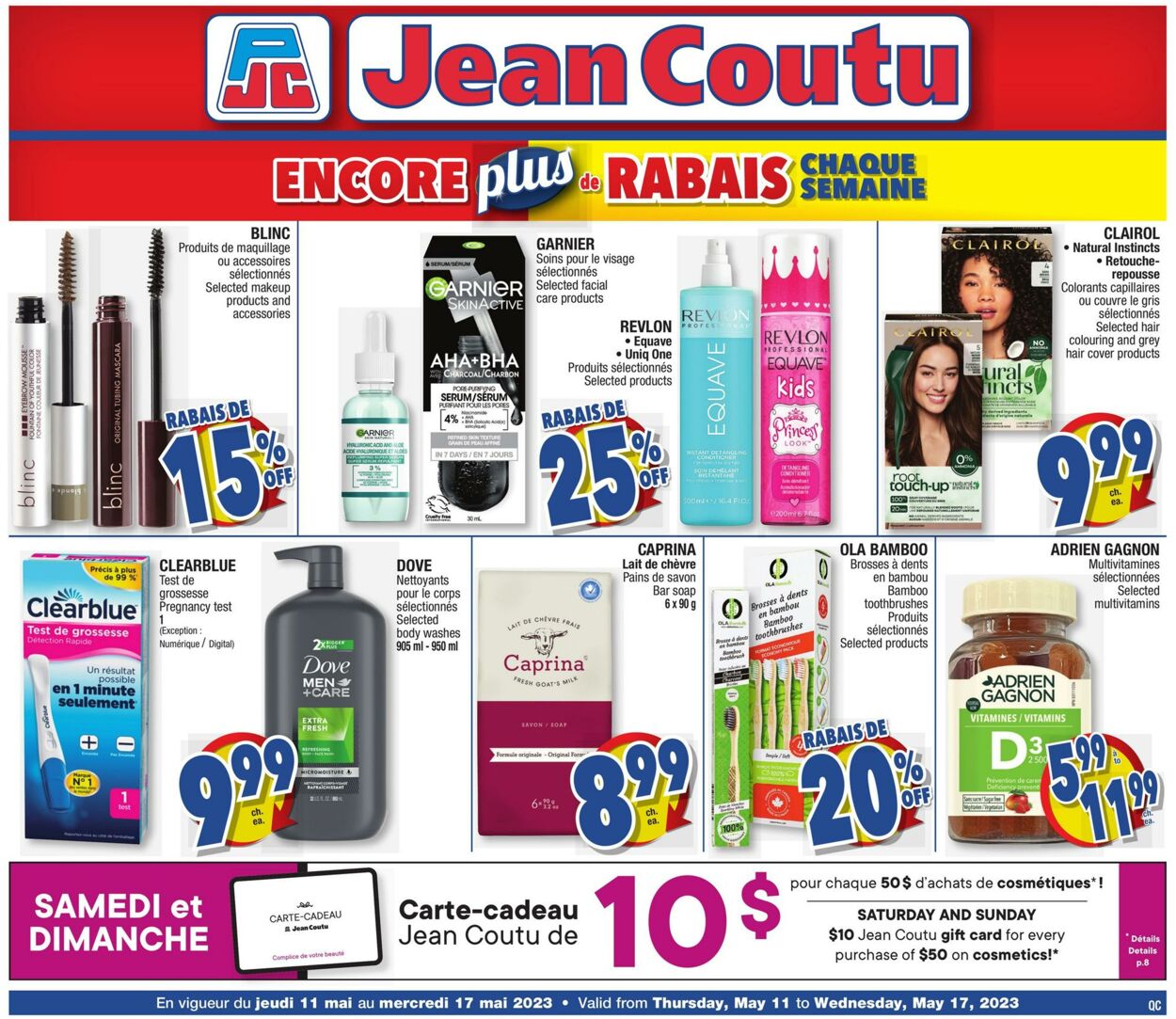 Jean Coutu Circulaire Promotionnelle - Valable à partir du 11.05 au 17.05 - Page  n° 1 