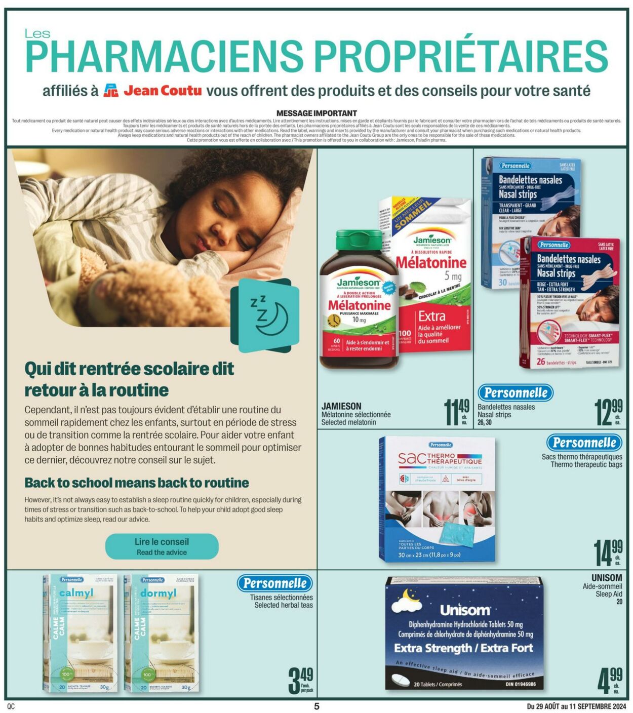 Circulaire Jean Coutu 29.08.2024 - 11.09.2024