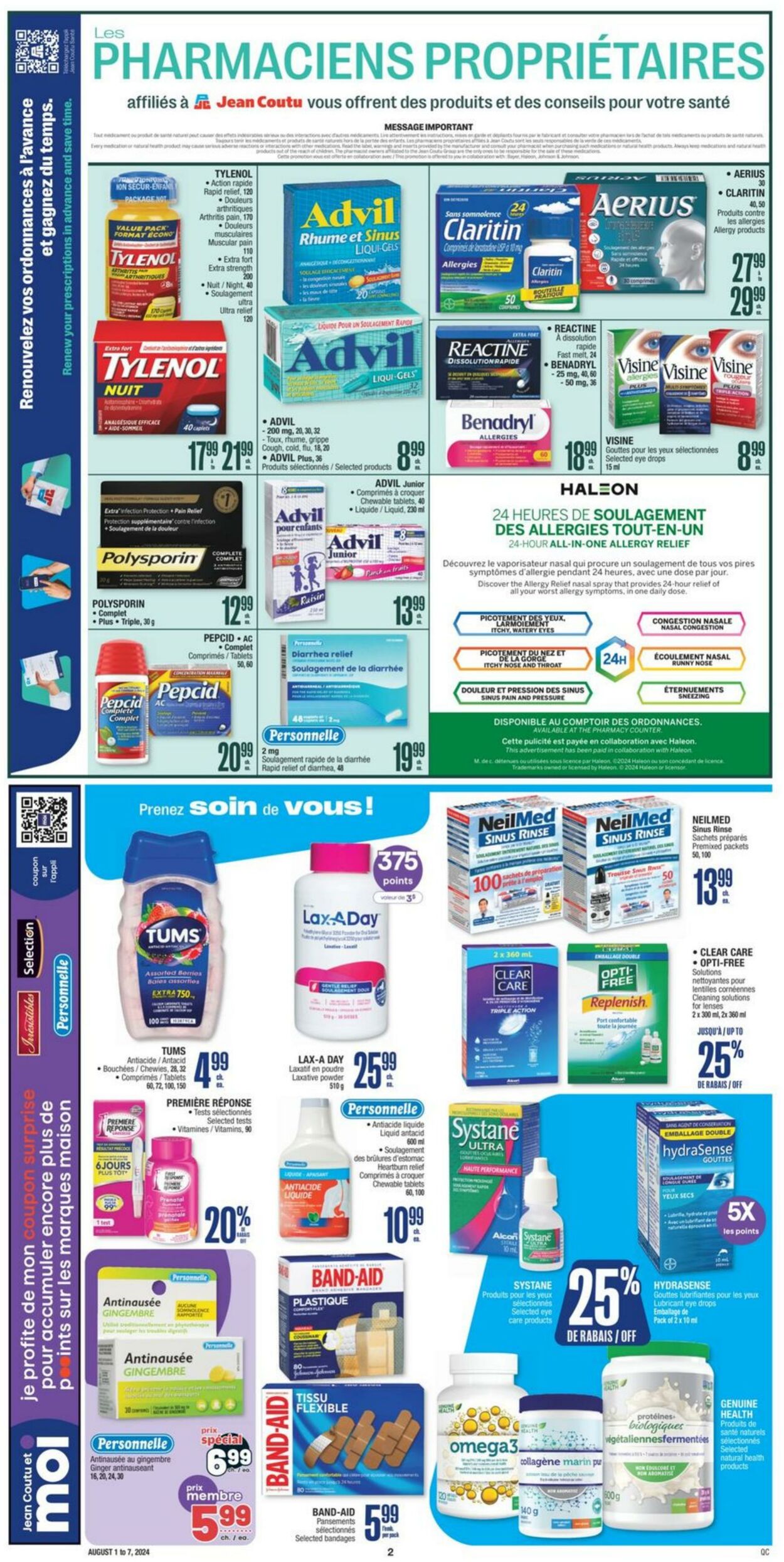 Circulaire Jean Coutu 01.08.2024 - 07.08.2024