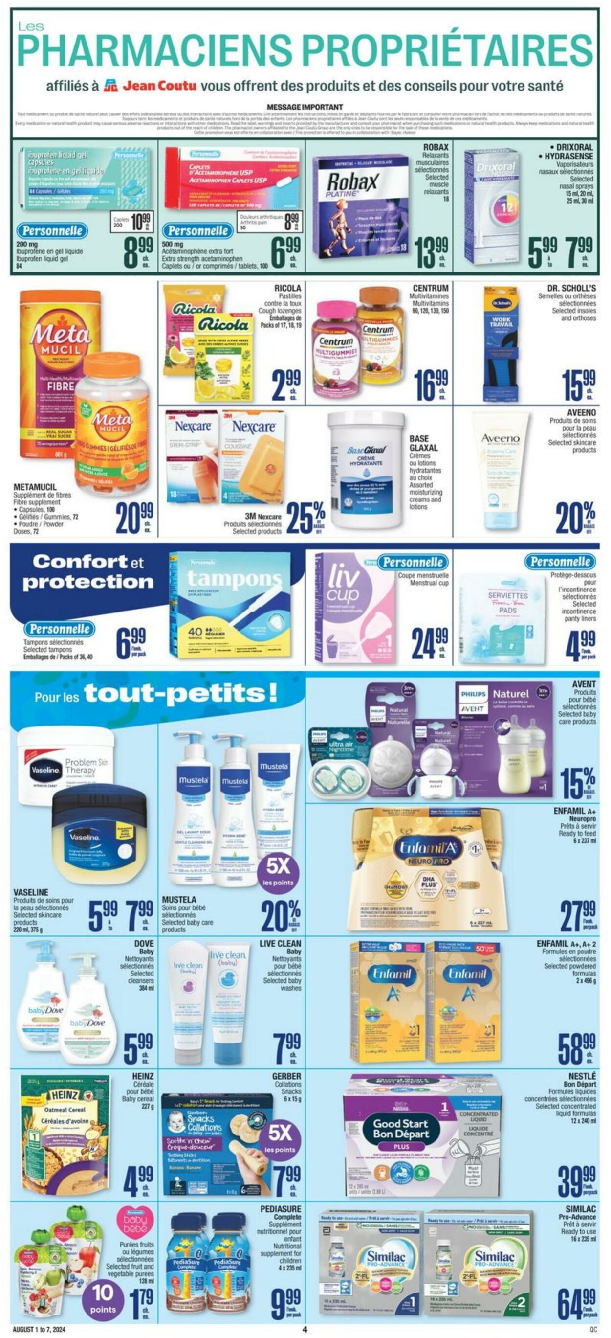 Circulaire Jean Coutu 01.08.2024 - 07.08.2024