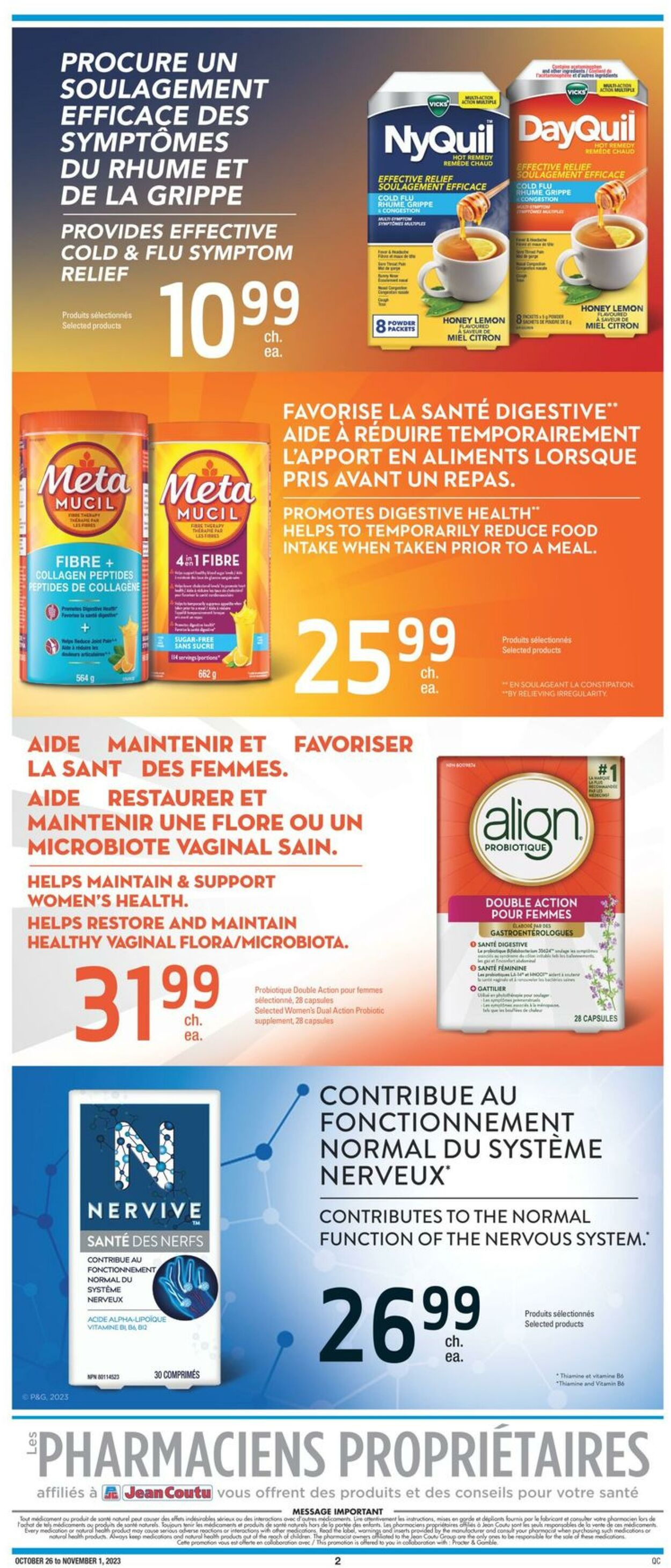 Circulaire Jean Coutu 26.10.2023 - 01.11.2023