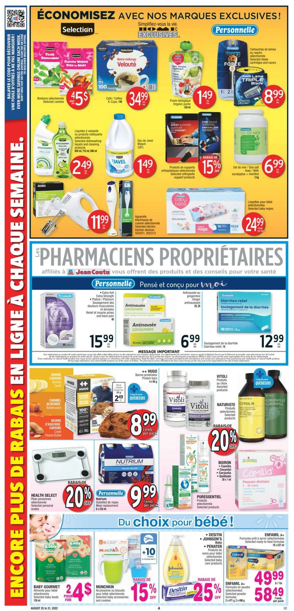 Circulaire Jean Coutu 25.08.2022 - 31.08.2022