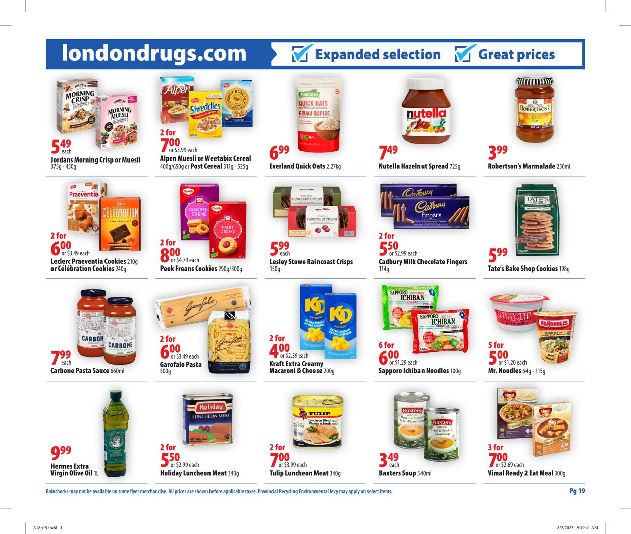 Circulaire London Drugs 18.08.2023 - 23.08.2023