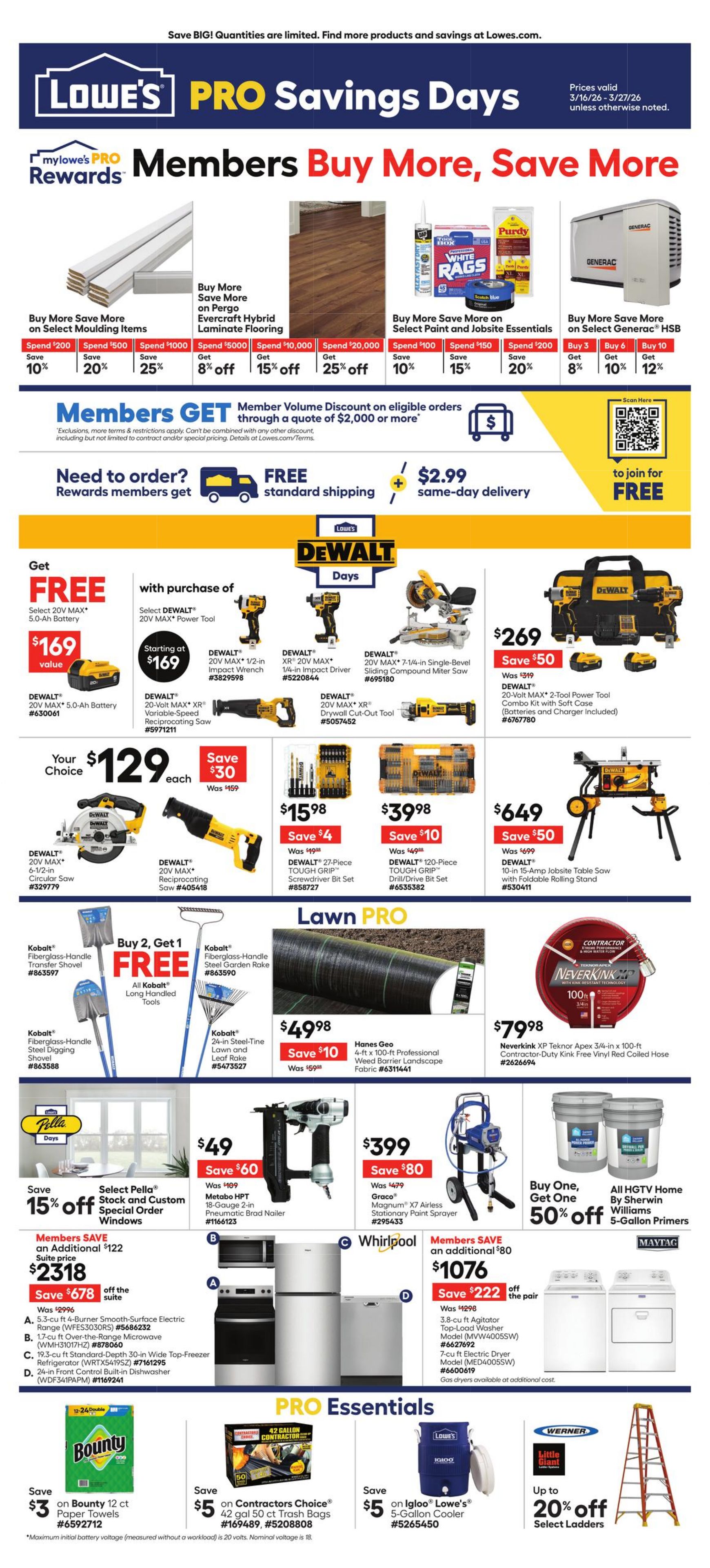 Circulaire Lowe's 16.03.2026 - 27.03.2026