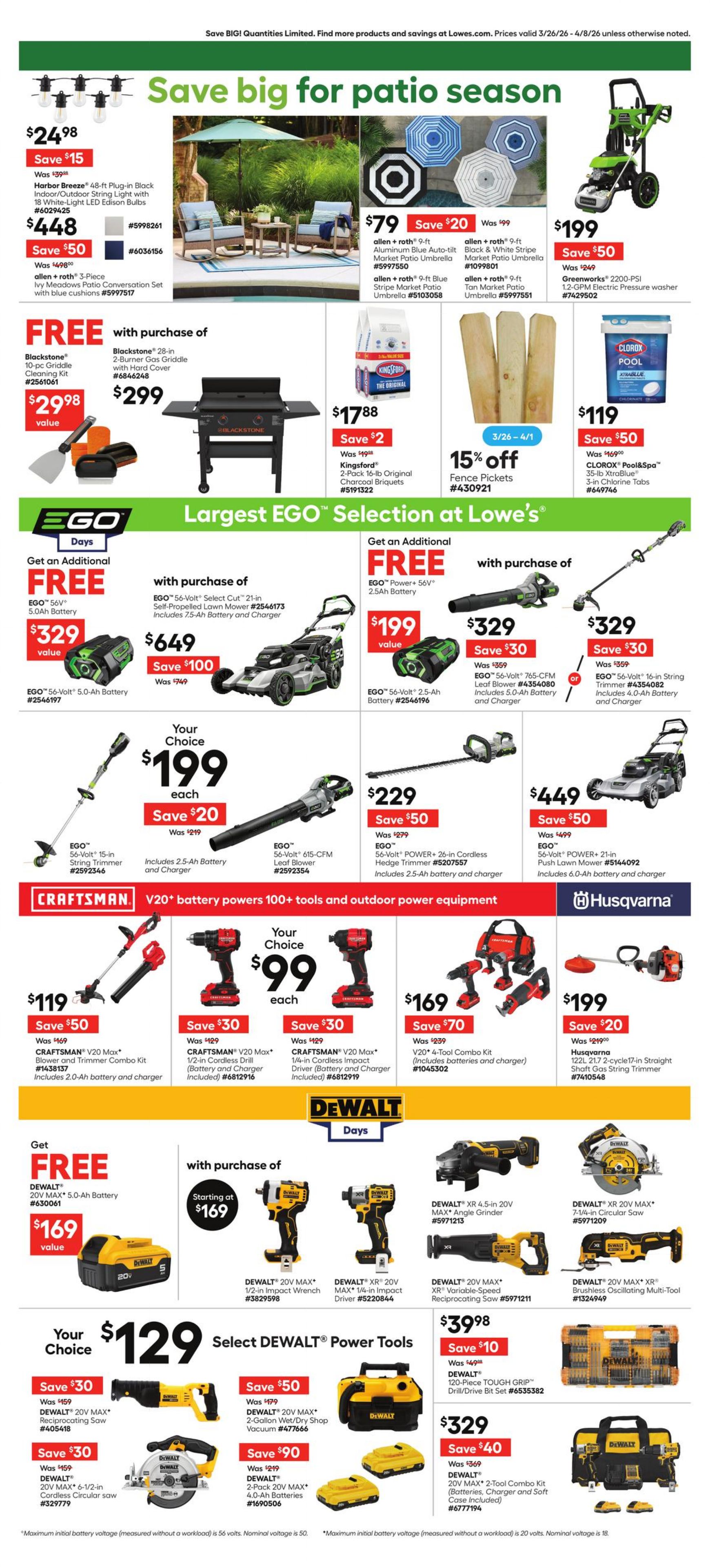 Circulaire Lowe's 26.03.2026 - 08.04.2026