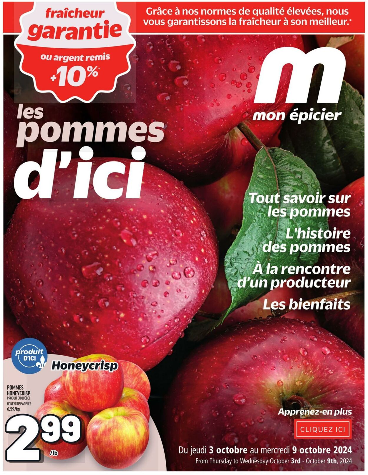 Circulaire Metro - les pommes d'ici 3 oct. 2024 - 9 oct. 2024