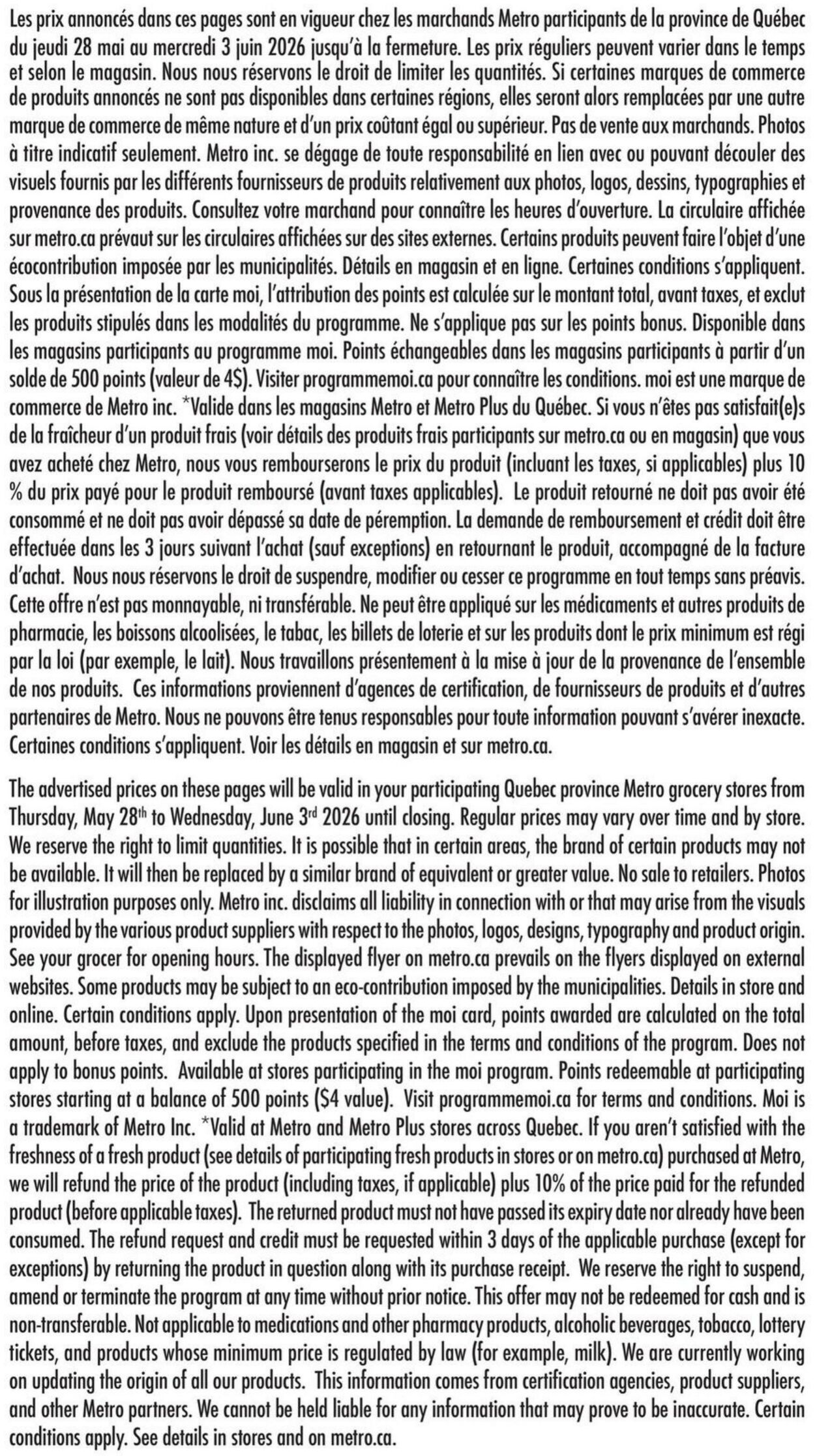 Circulaire Metro 28.05.2026 - 03.06.2026