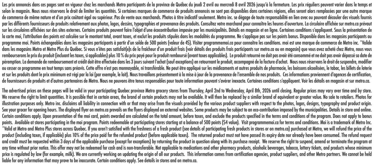 Circulaire Metro 02.04.2026 - 08.04.2026