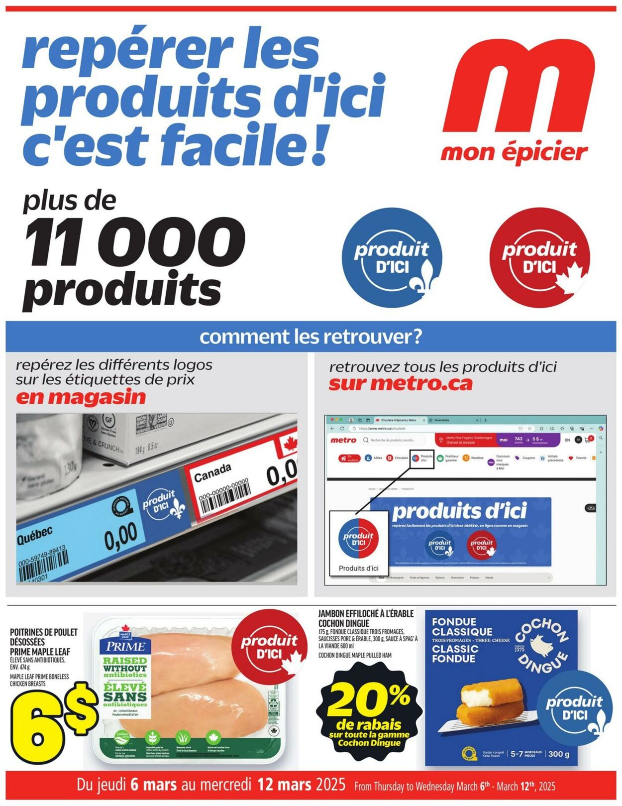 Circulaire Metro - repérer les produits d'ici c'est facile ! 6 mars 2025 - 12 mars 2025