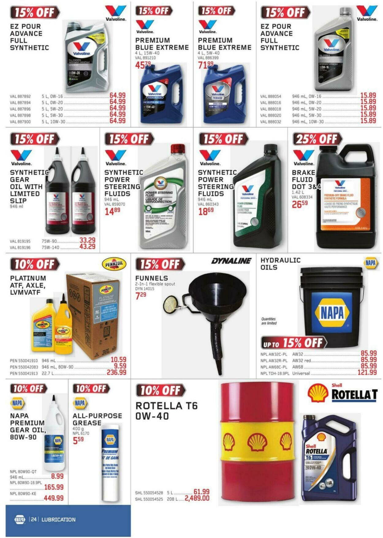 Circulaire NAPA Auto Parts 01.10.2023 - 31.12.2023