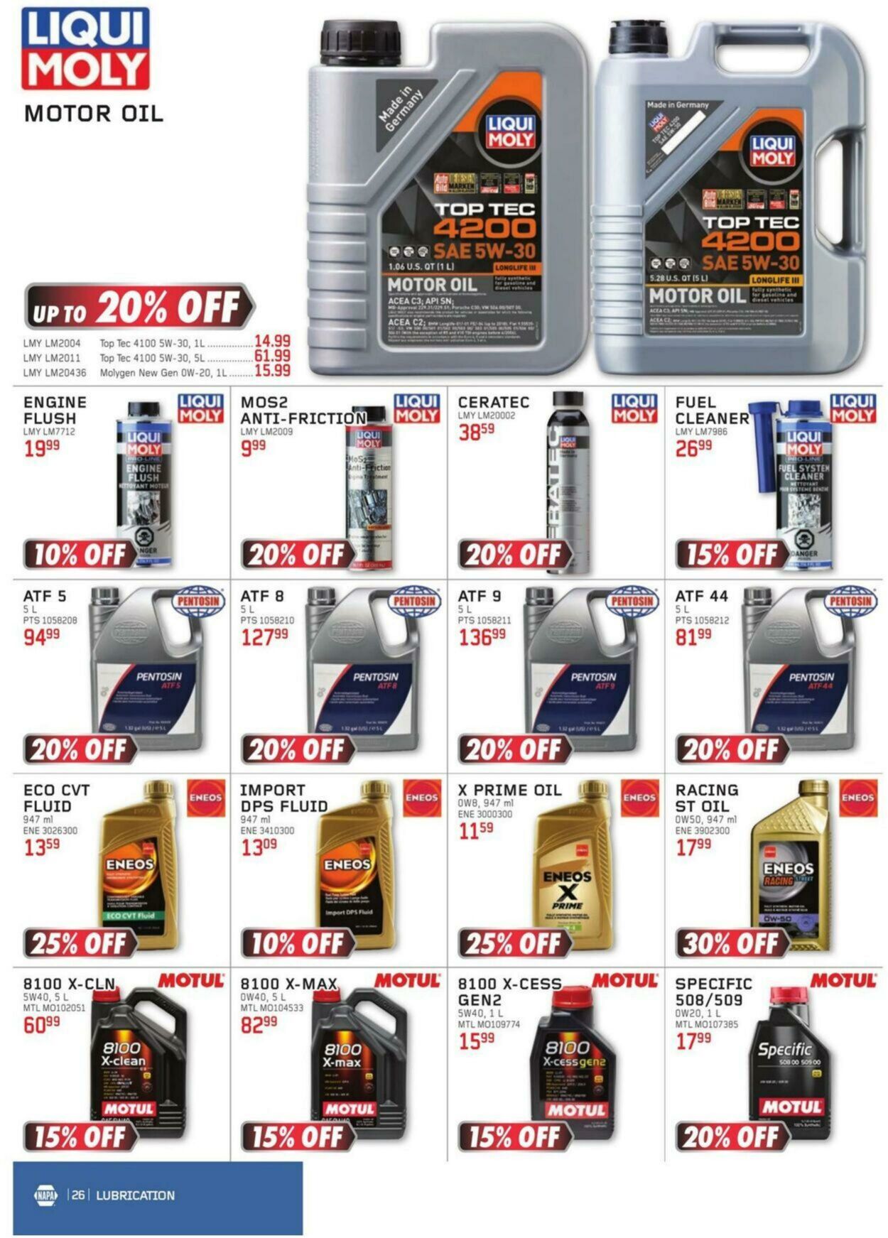 Circulaire NAPA Auto Parts 01.04.2024 - 30.06.2024