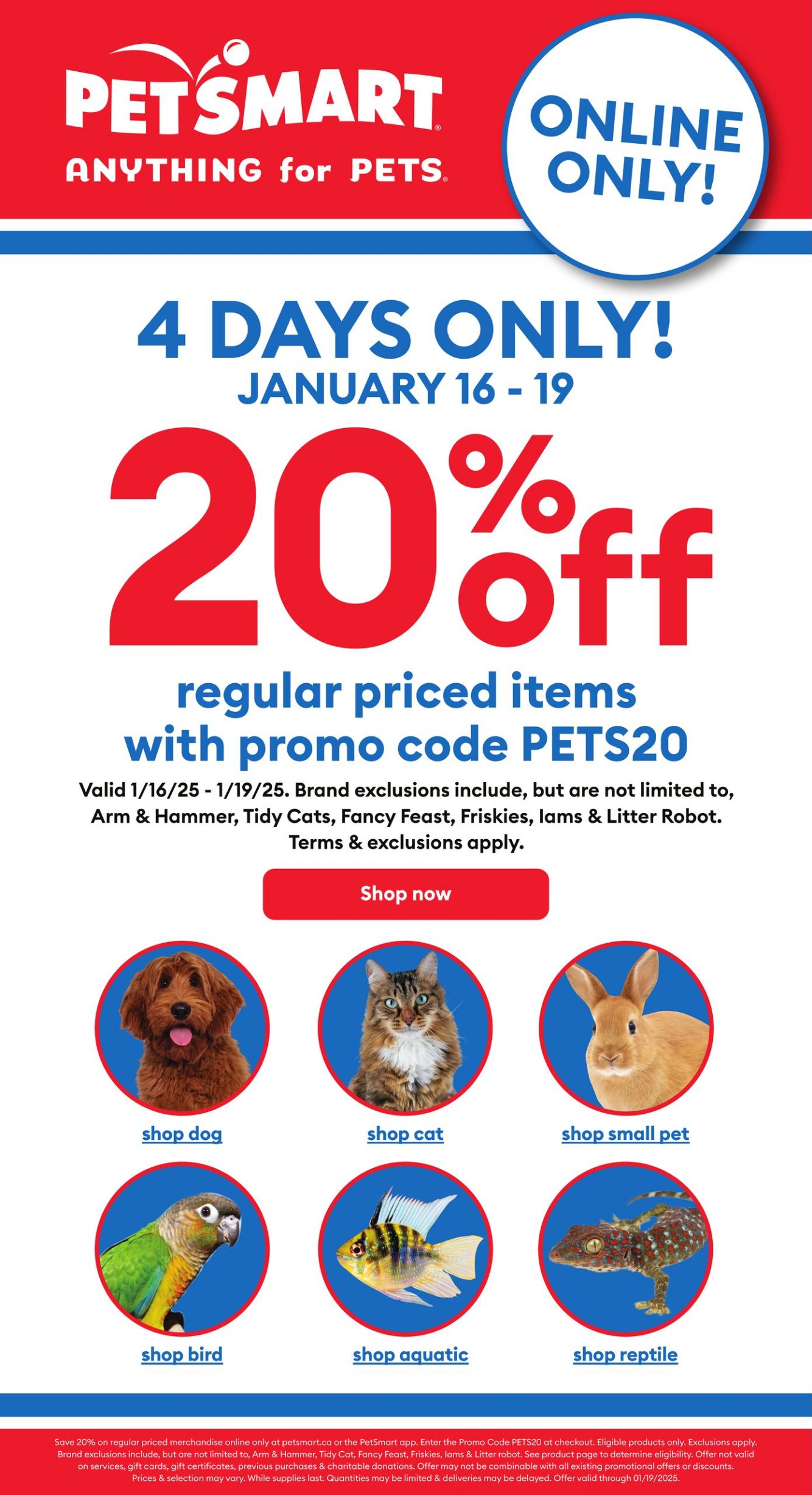 Circulaire PetSmart 16.01.2025 - 19.01.2025