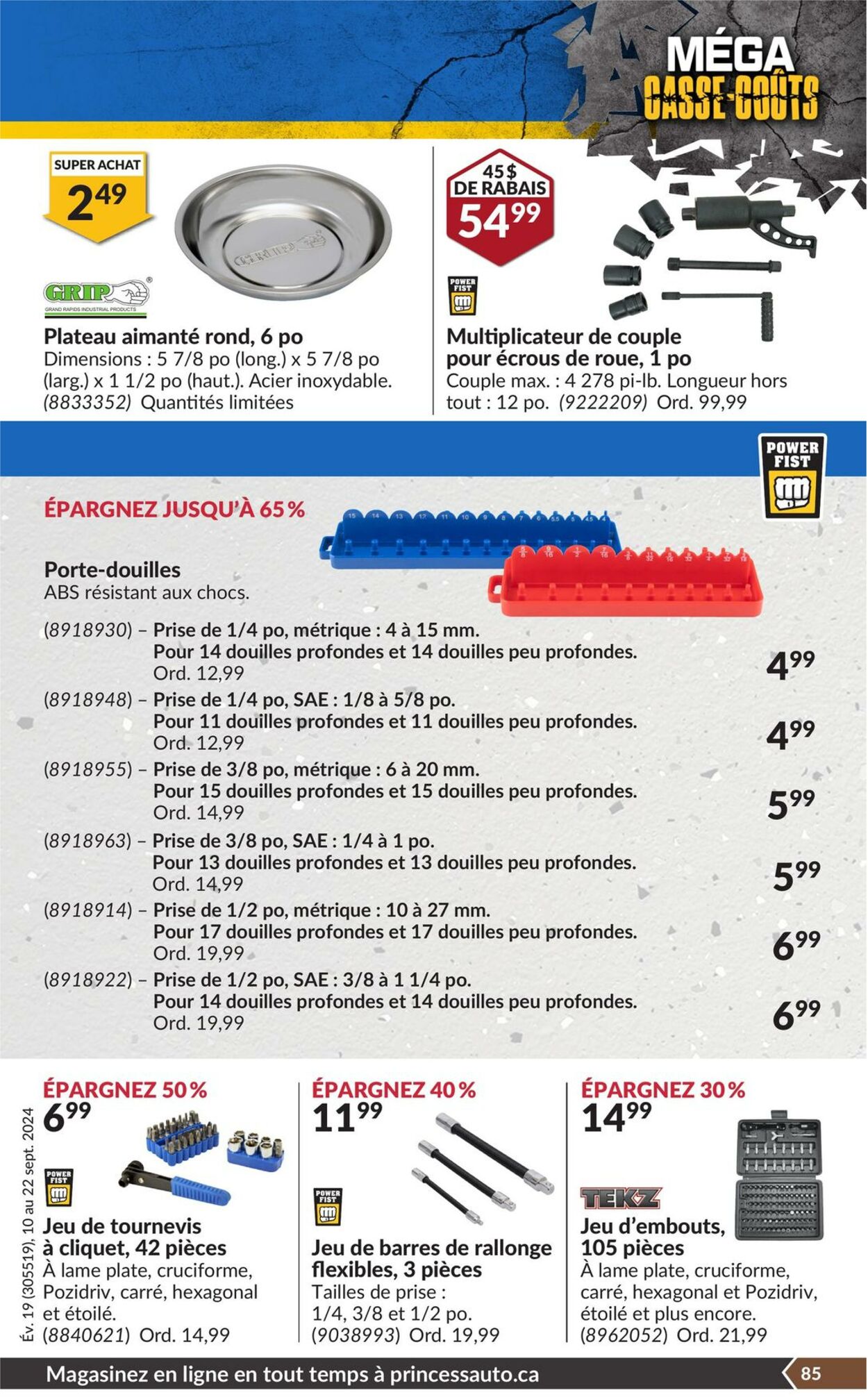 Circulaire Princess Auto 10.09.2024 - 22.09.2024