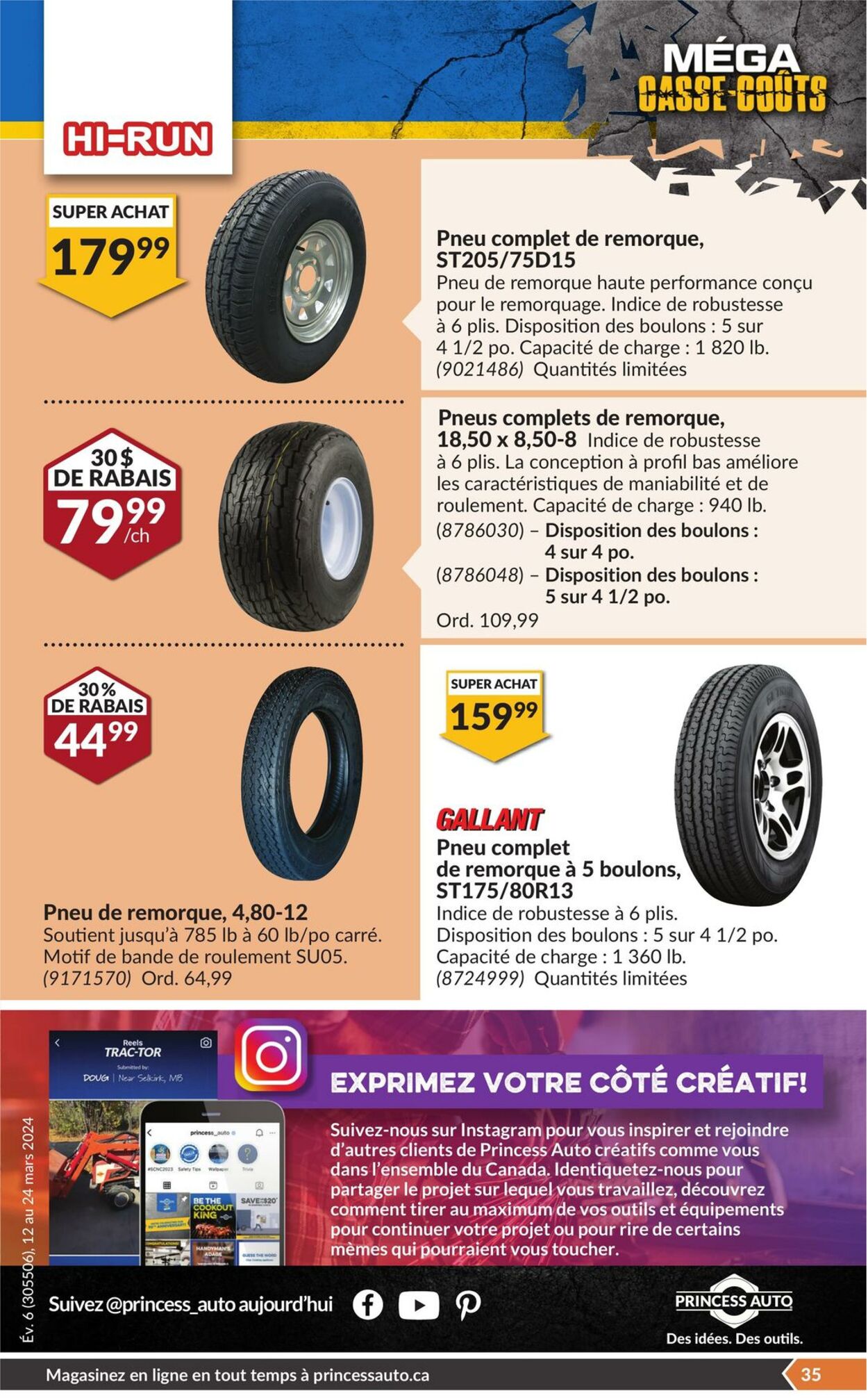 Circulaire Princess Auto 12.03.2024 - 24.03.2024