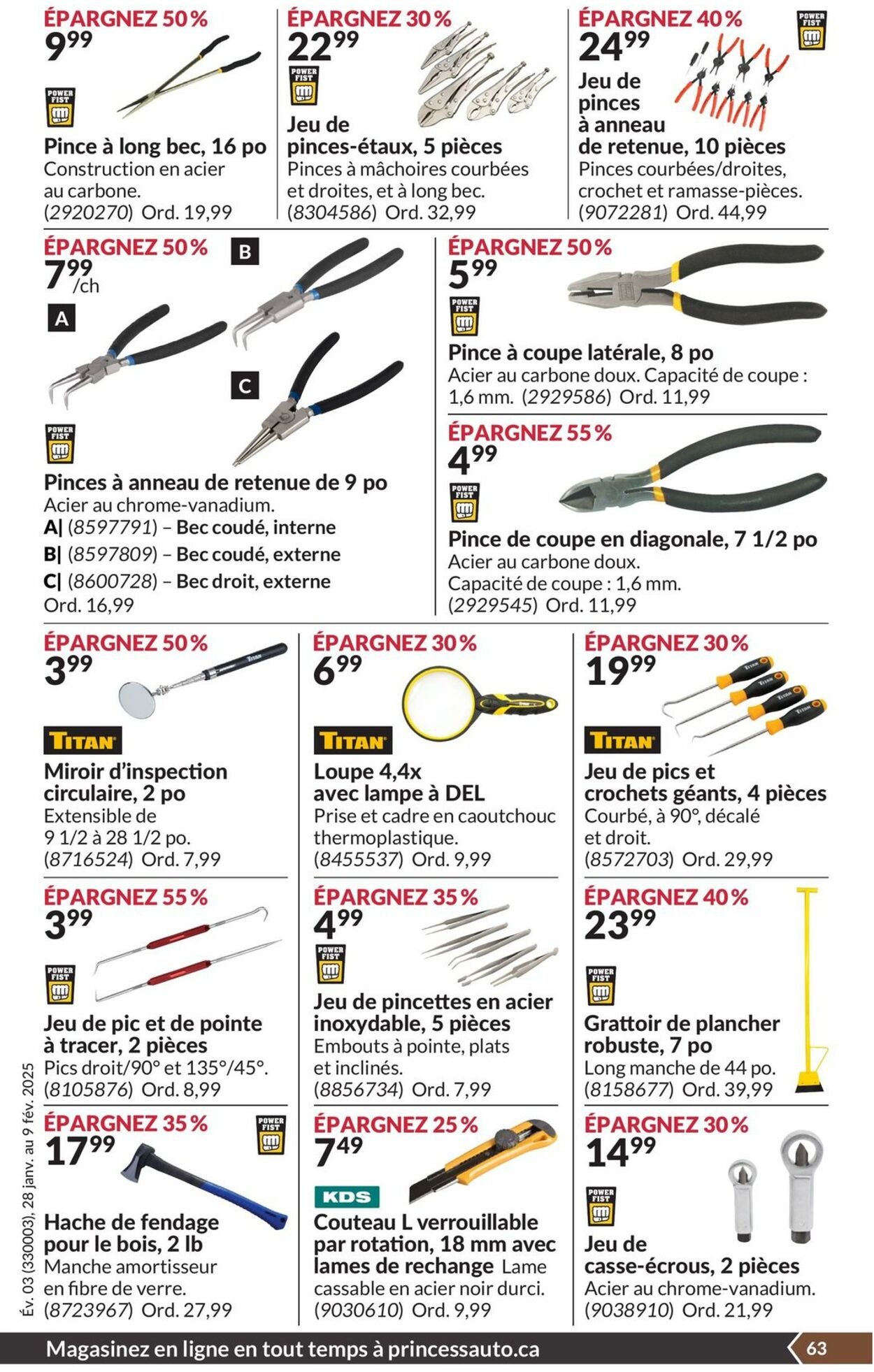 Circulaire Princess Auto 28.01.2025 - 09.02.2025