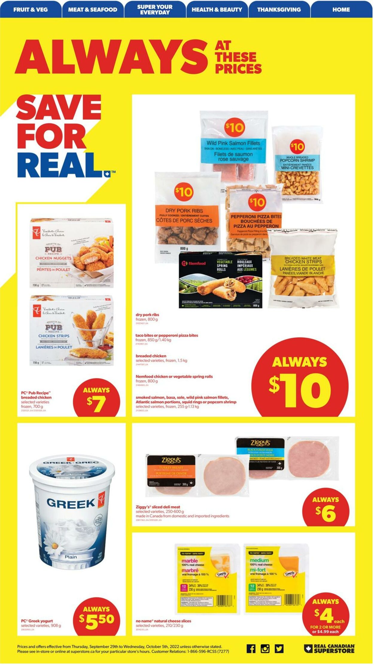 Circulaire Real Canadian Superstore 29.09.2022 - 05.10.2022