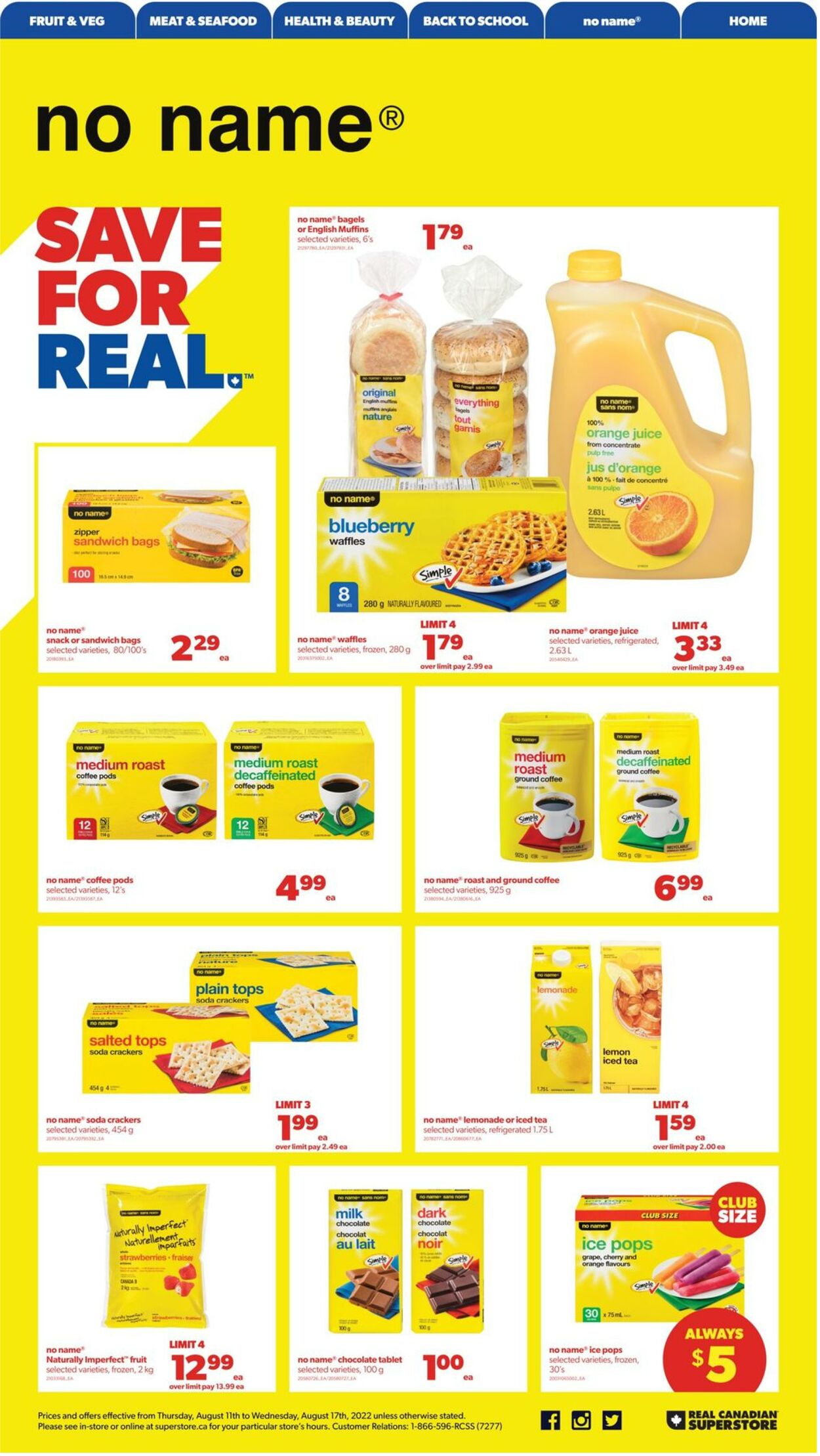 Circulaire Real Canadian Superstore 11.08.2022 - 17.08.2022