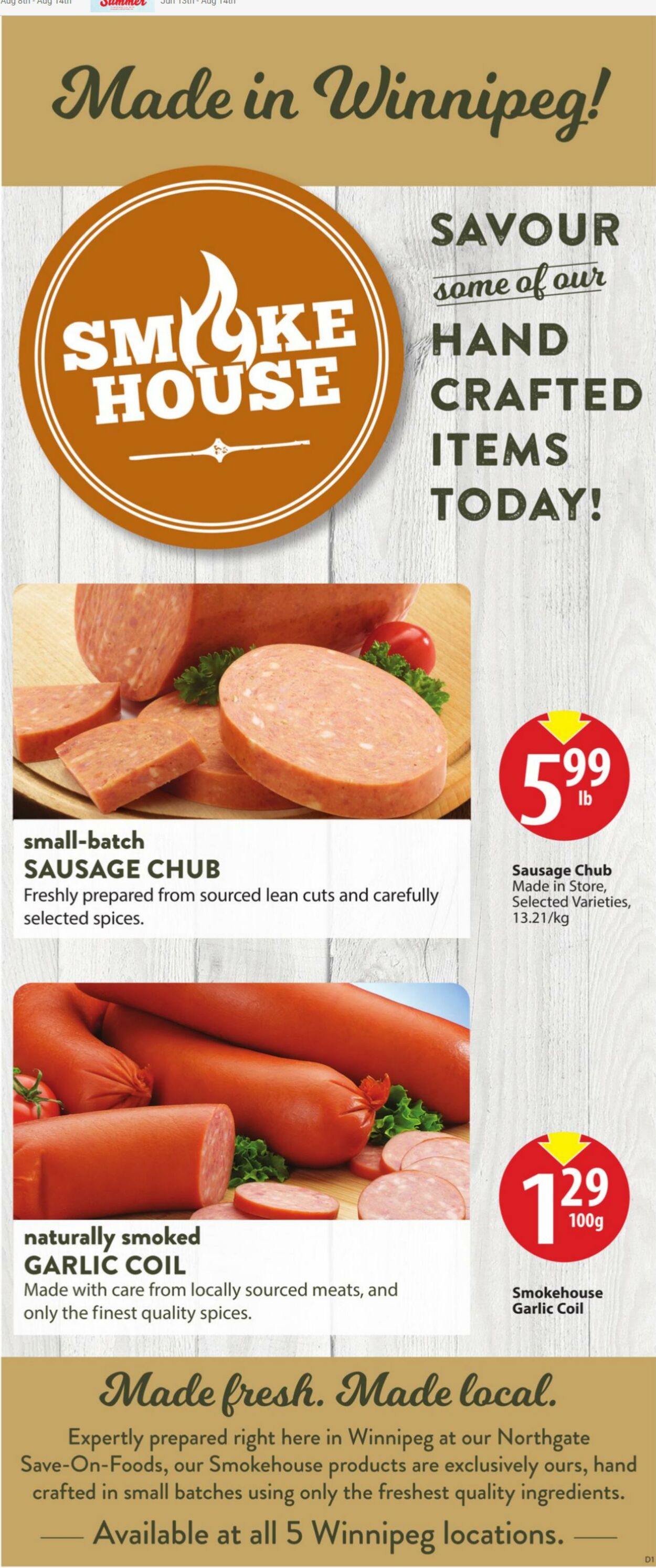 Circulaire Save-On-Foods 15.08.2024 - 21.08.2024