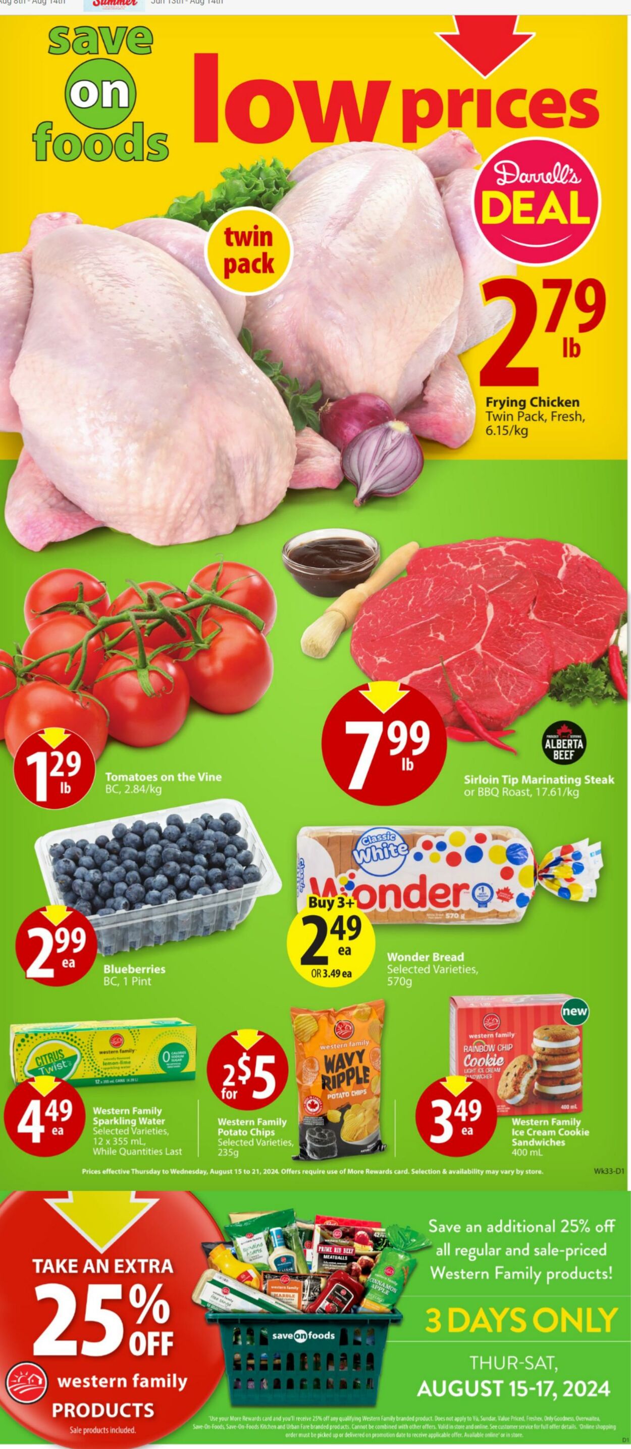 Circulaire Save-On-Foods 15.08.2024 - 21.08.2024