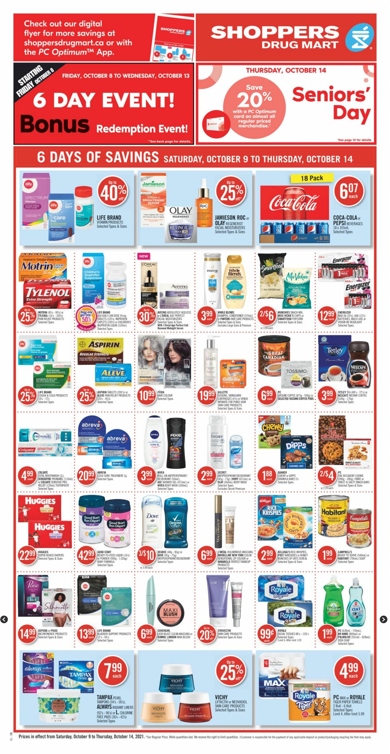 Circulaire Shoppers Drug Mart 09.10.2021 - 14.10.2021