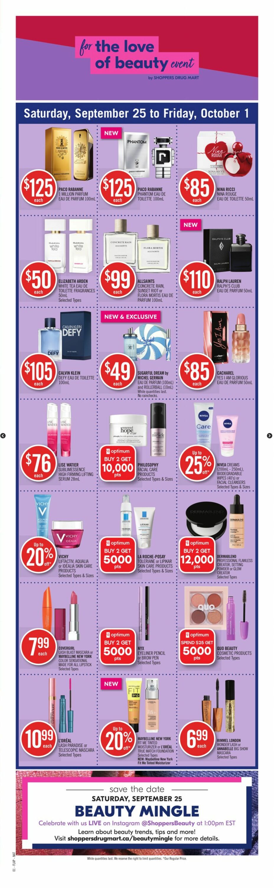 Circulaire Shoppers Drug Mart 25.09.2021 - 01.10.2021