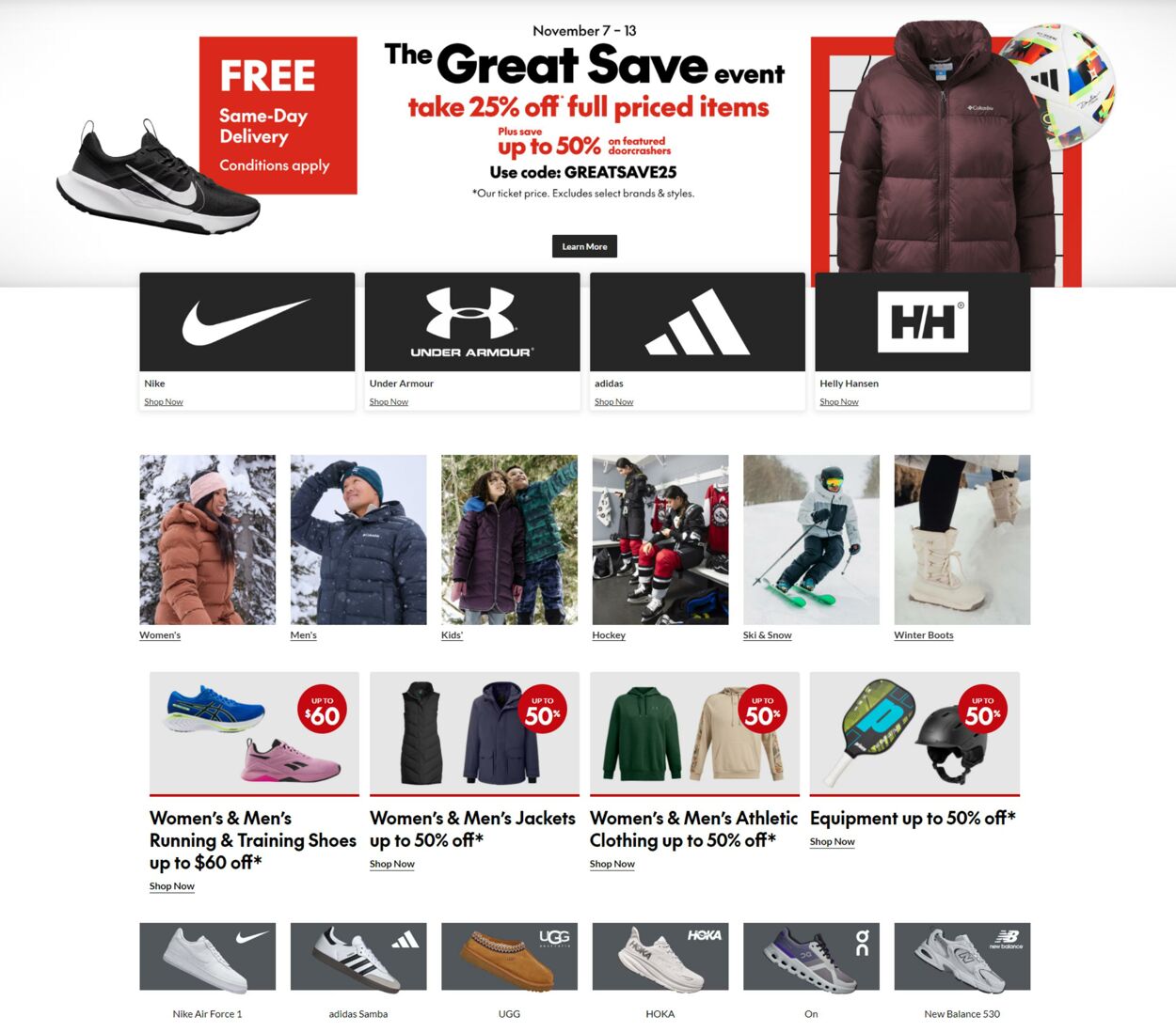 Circulaire Sport Chek 07.11.2024 - 13.11.2024