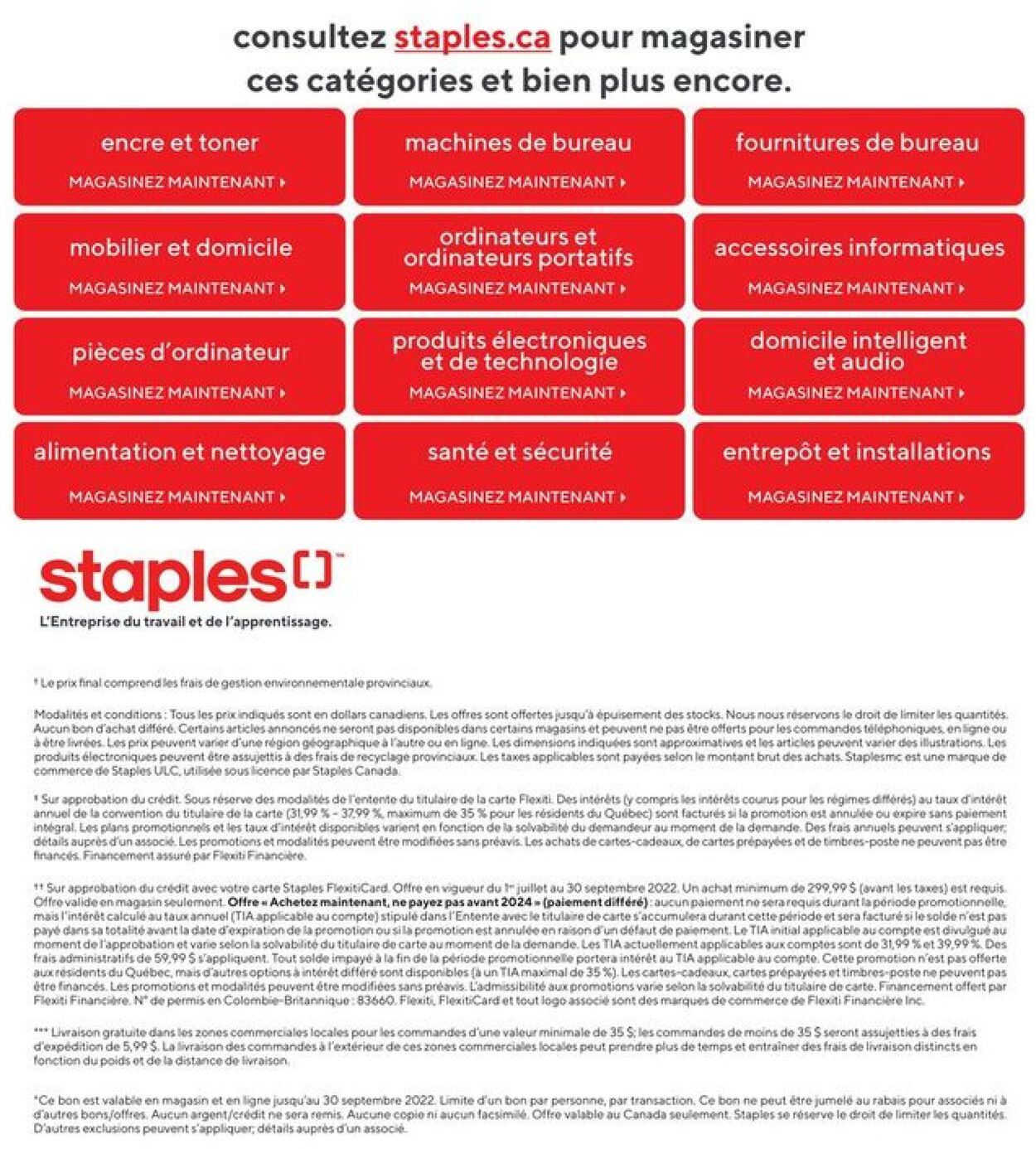 Circulaire Staples 31.08.2022 - 06.09.2022