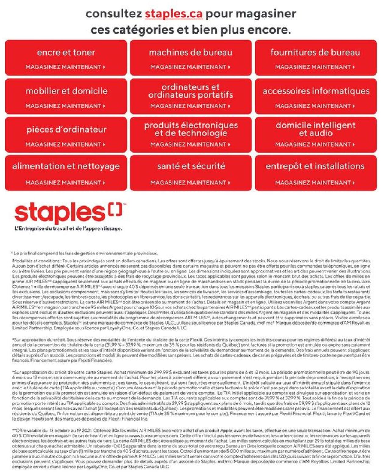Circulaire Staples 13.10.2021 - 19.10.2021